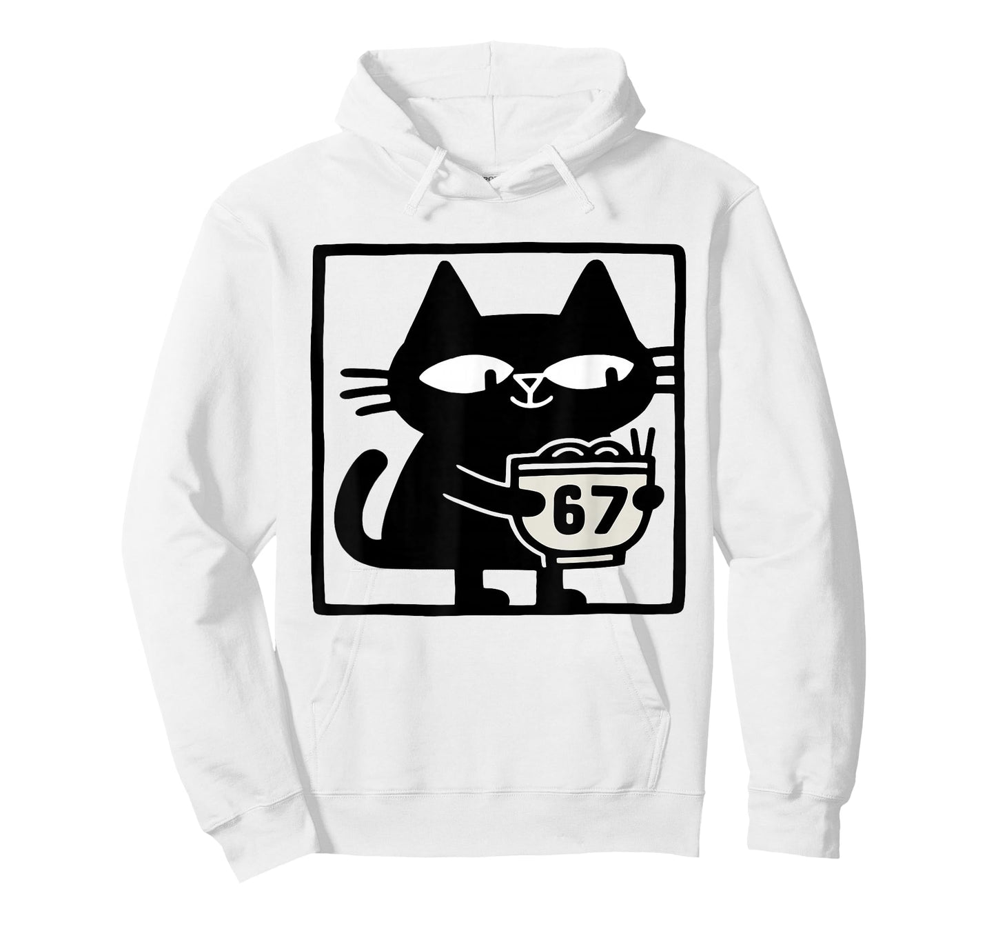 Cat with Ramen Bowl 67 – Funny Meme Cat Illustration Art T-Shirt