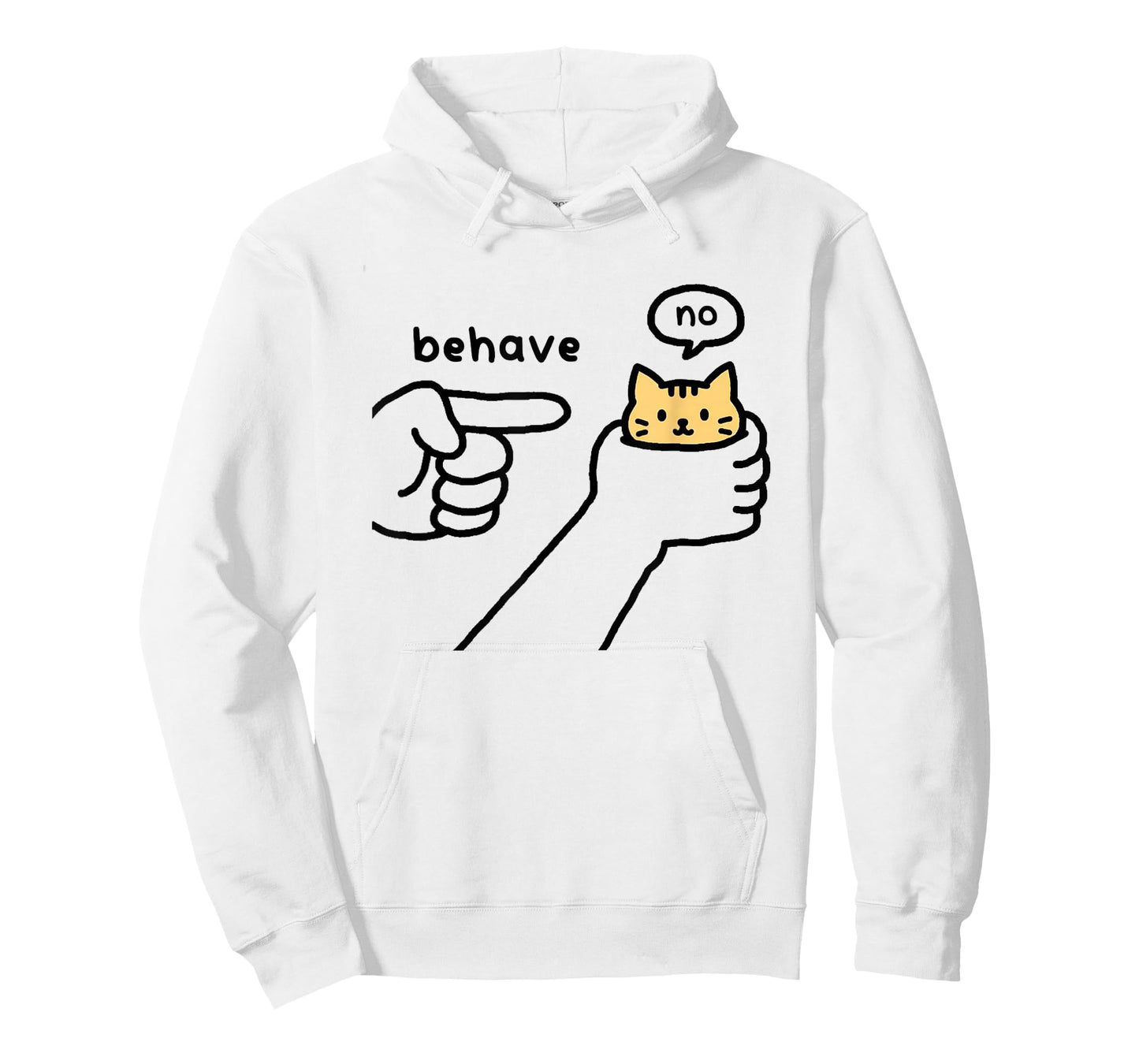 Funny Cat Behave No Stubborn Meme Cartoon T-Shirt