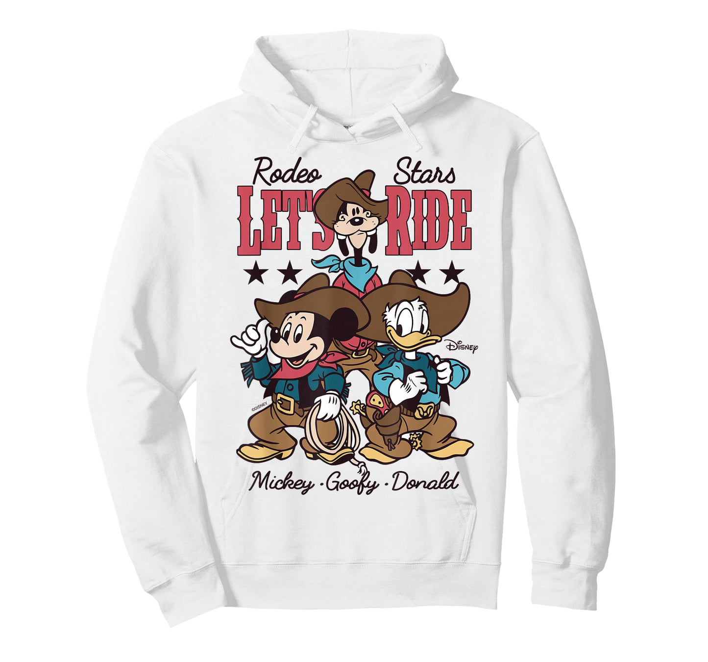Disney Mickey and Friends Goofy Donald Let’s Ride Cowboy T-Shirt