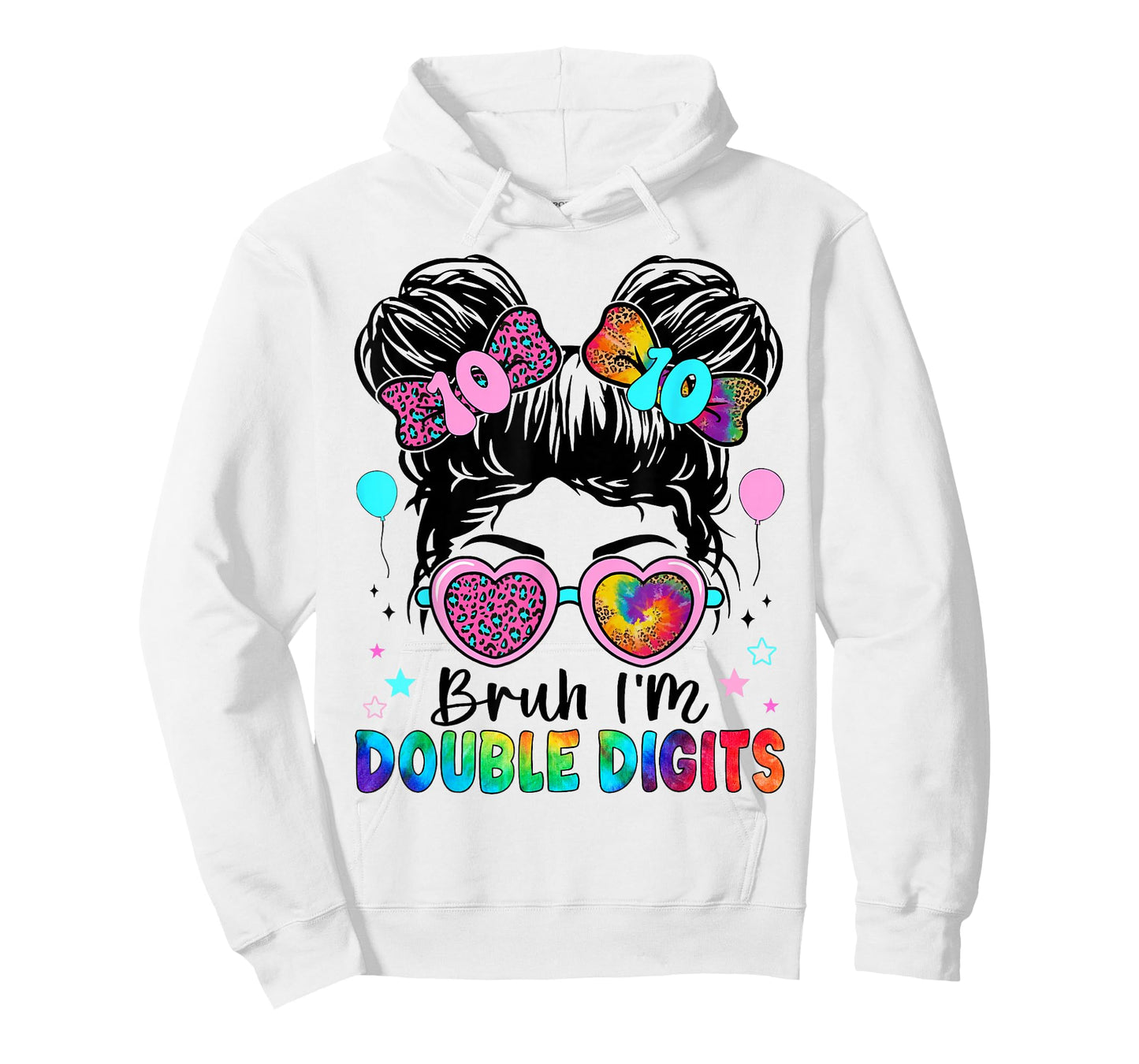 Bruh I'm Double Digits 10th Birthday Girl 10 Year Old Girl T-Shirt