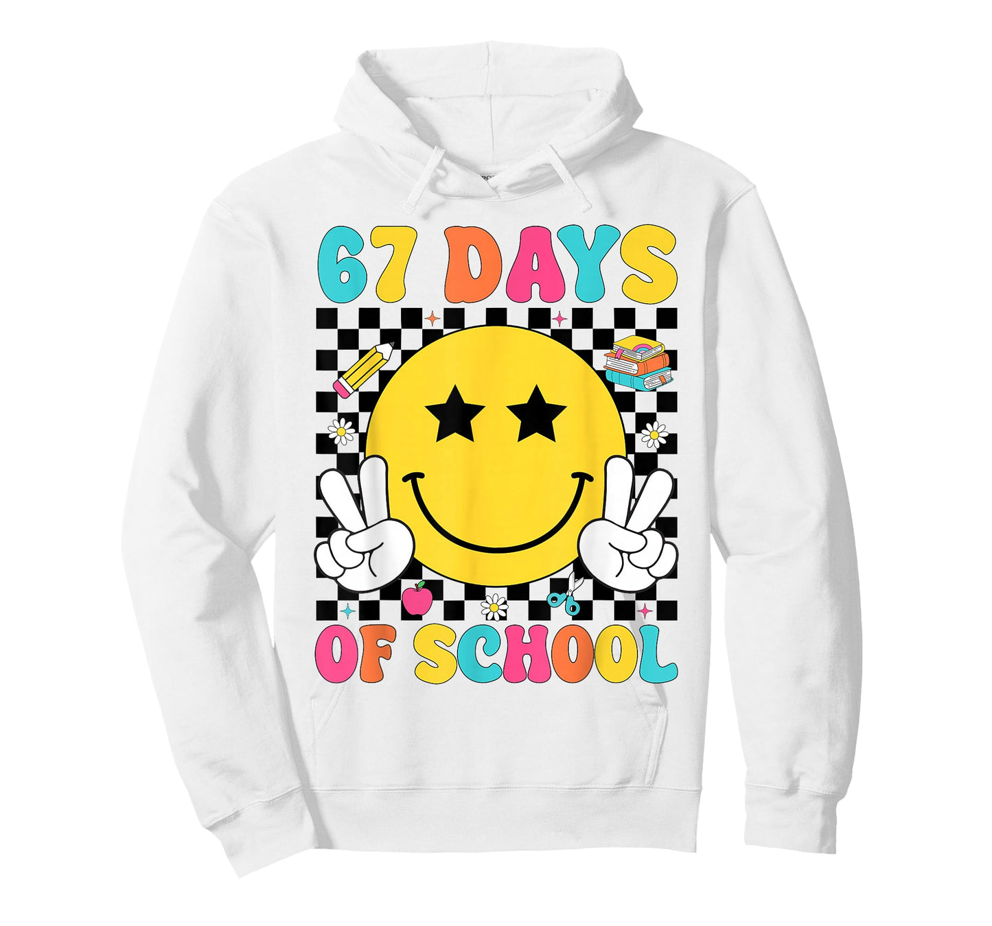 67 Days of School Retro Smile Teacher Kids Six Seven 67 Meme T-Shirt