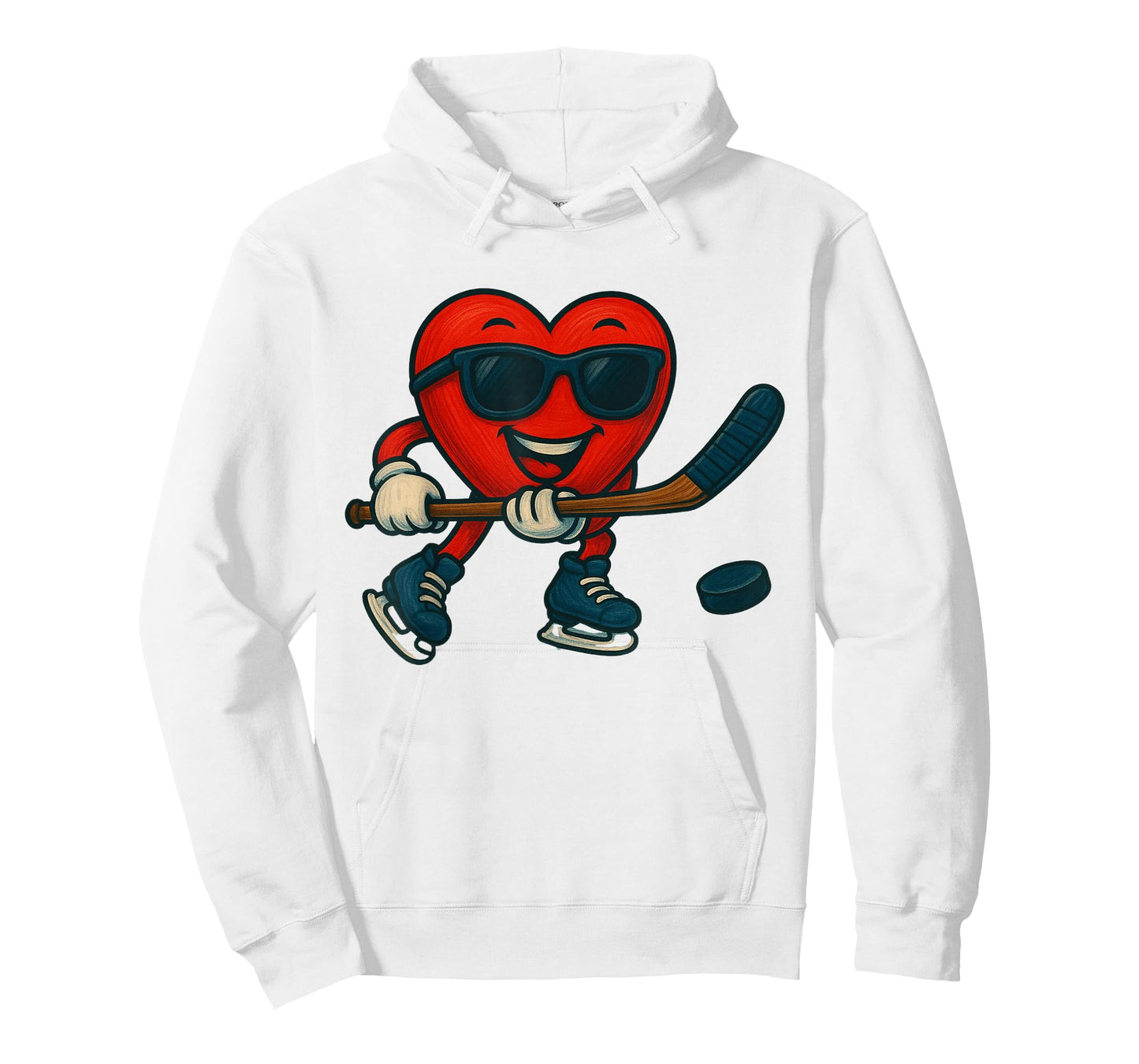 Valentines Day Ice Hockey Funny Red Heart Love Boys Kids T-Shirt