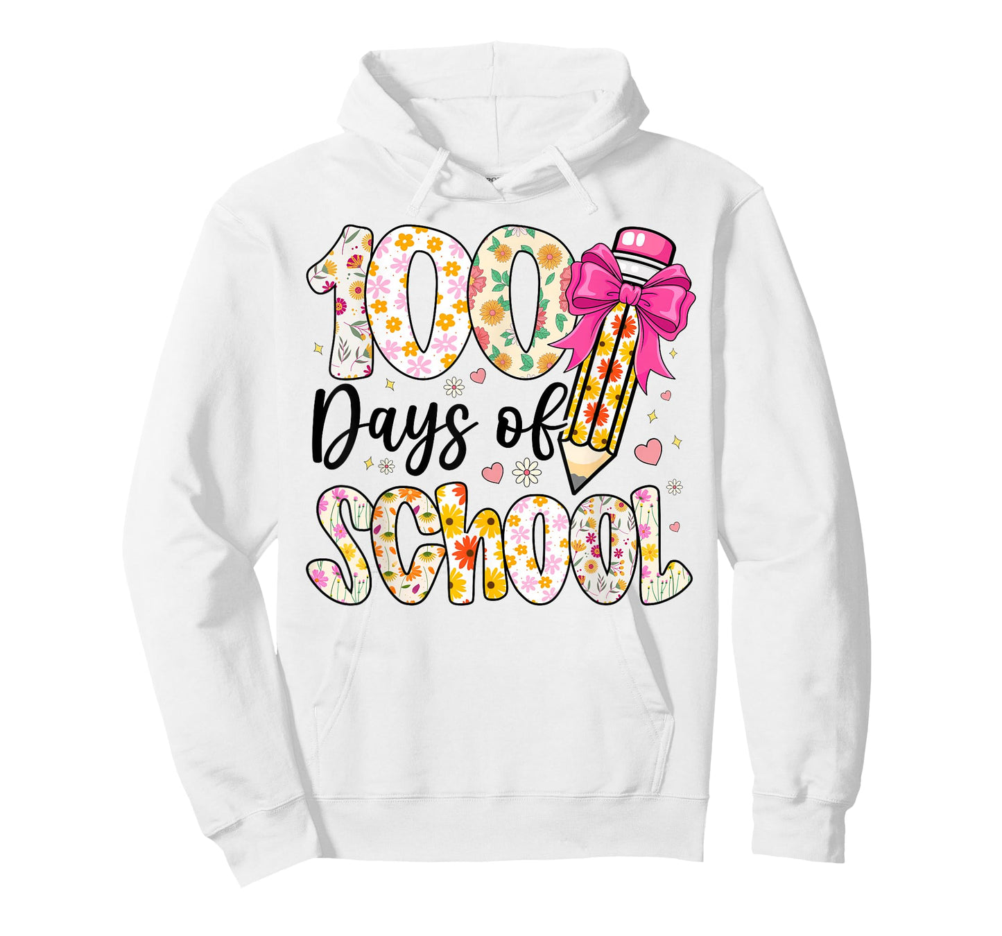 100 Days of School Floral 100th Day of School Teachers Girls T-Shirt