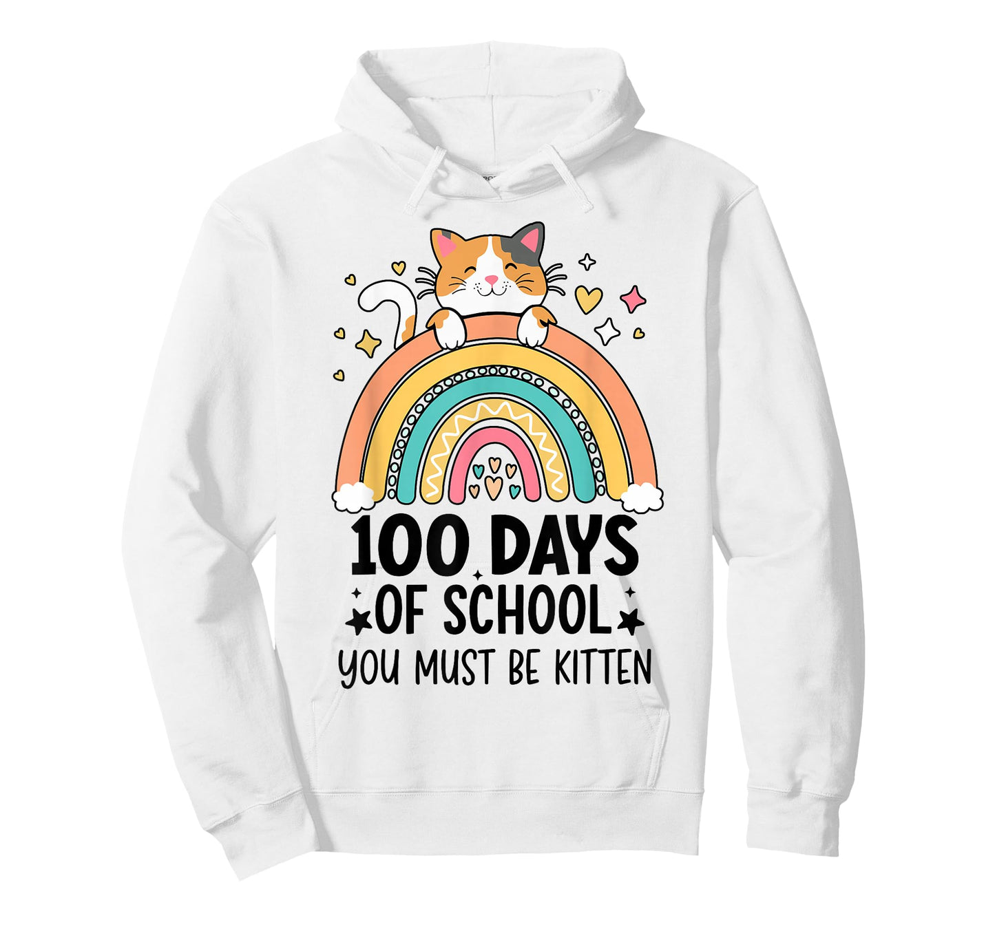 100 Day of School cat for Girls Kids Cat 100th Day of School T-Shirt