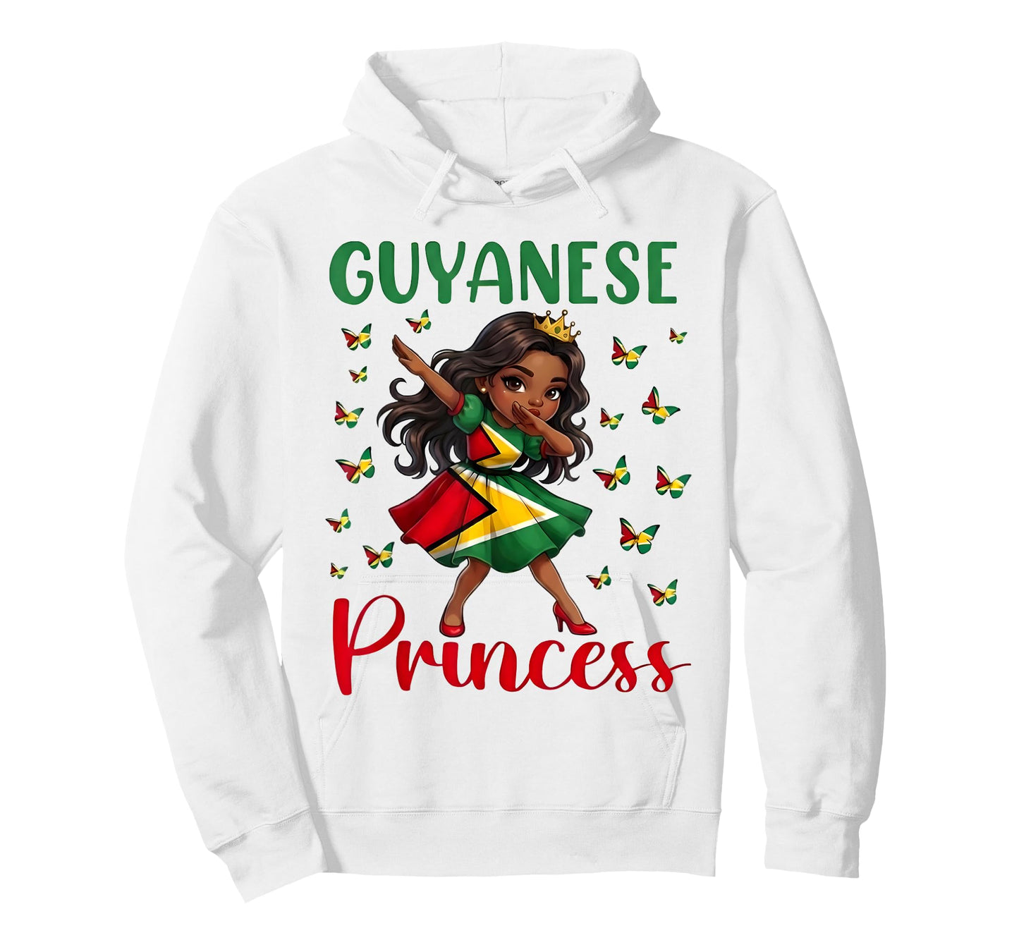 Cute Guyanese Princess Dabbing Girl Guyana Flag Pride T-Shirt