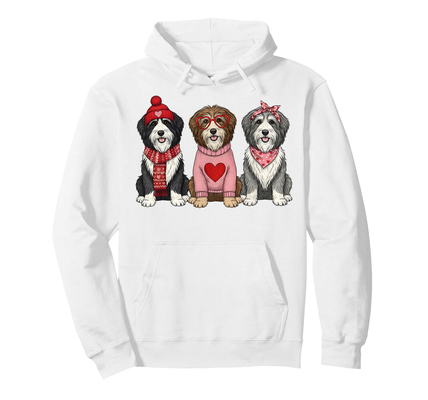 Cute Bearded Collie Valentine Dog T-Shirt