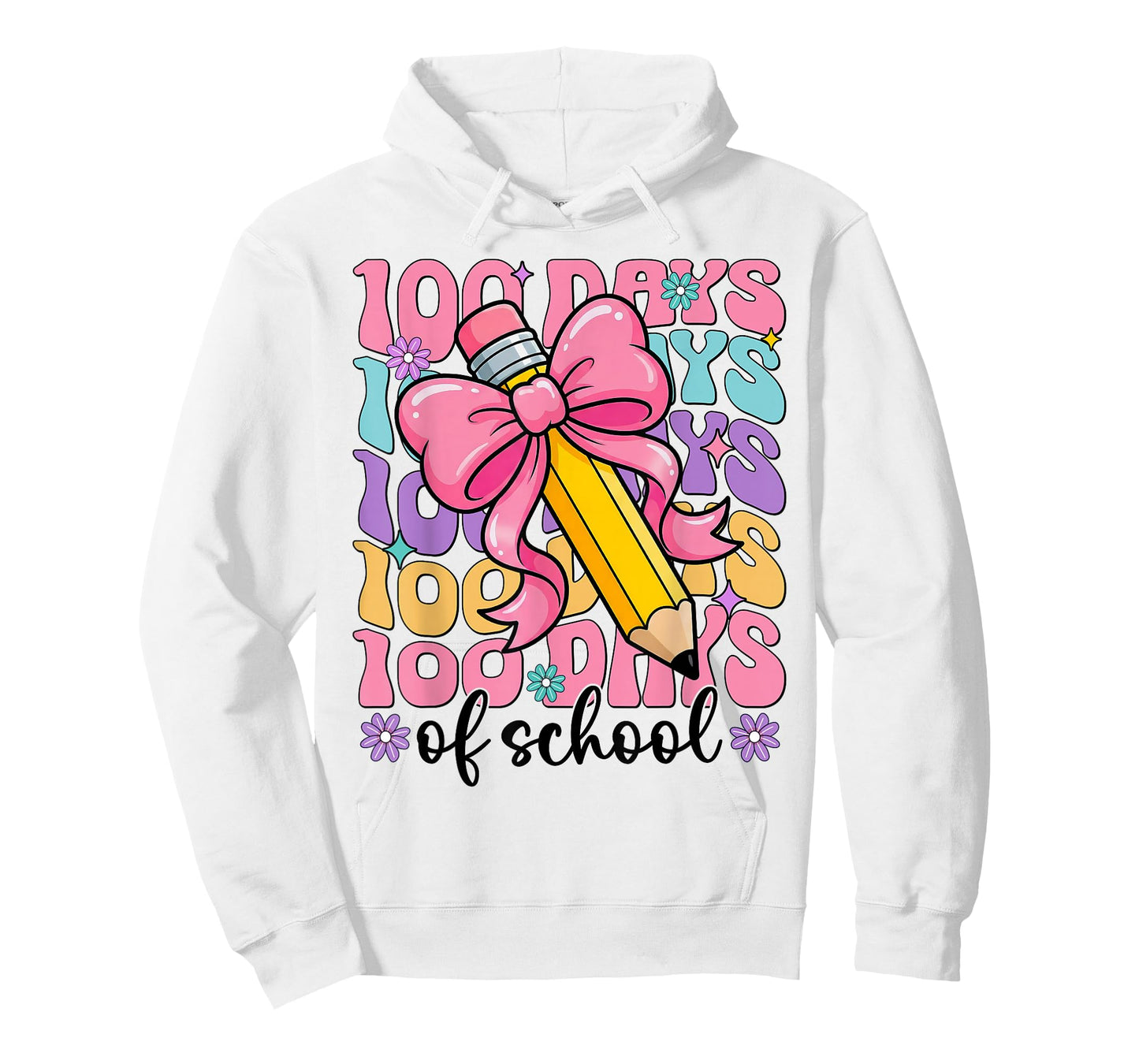 100 Days of School Girls Coquette Bow 100th Day of School T-Shirt