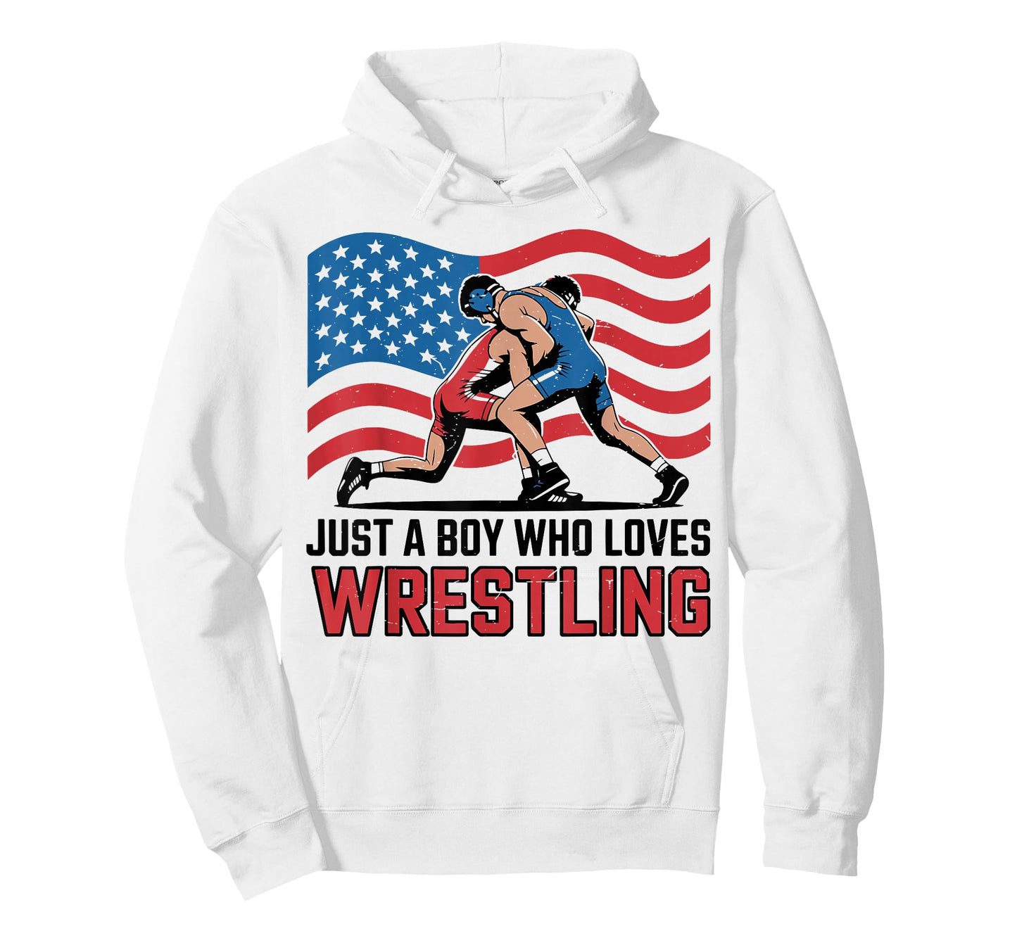 Toddler Boy Who Loves Wrestling American Flag US Wrestler T-Shirt