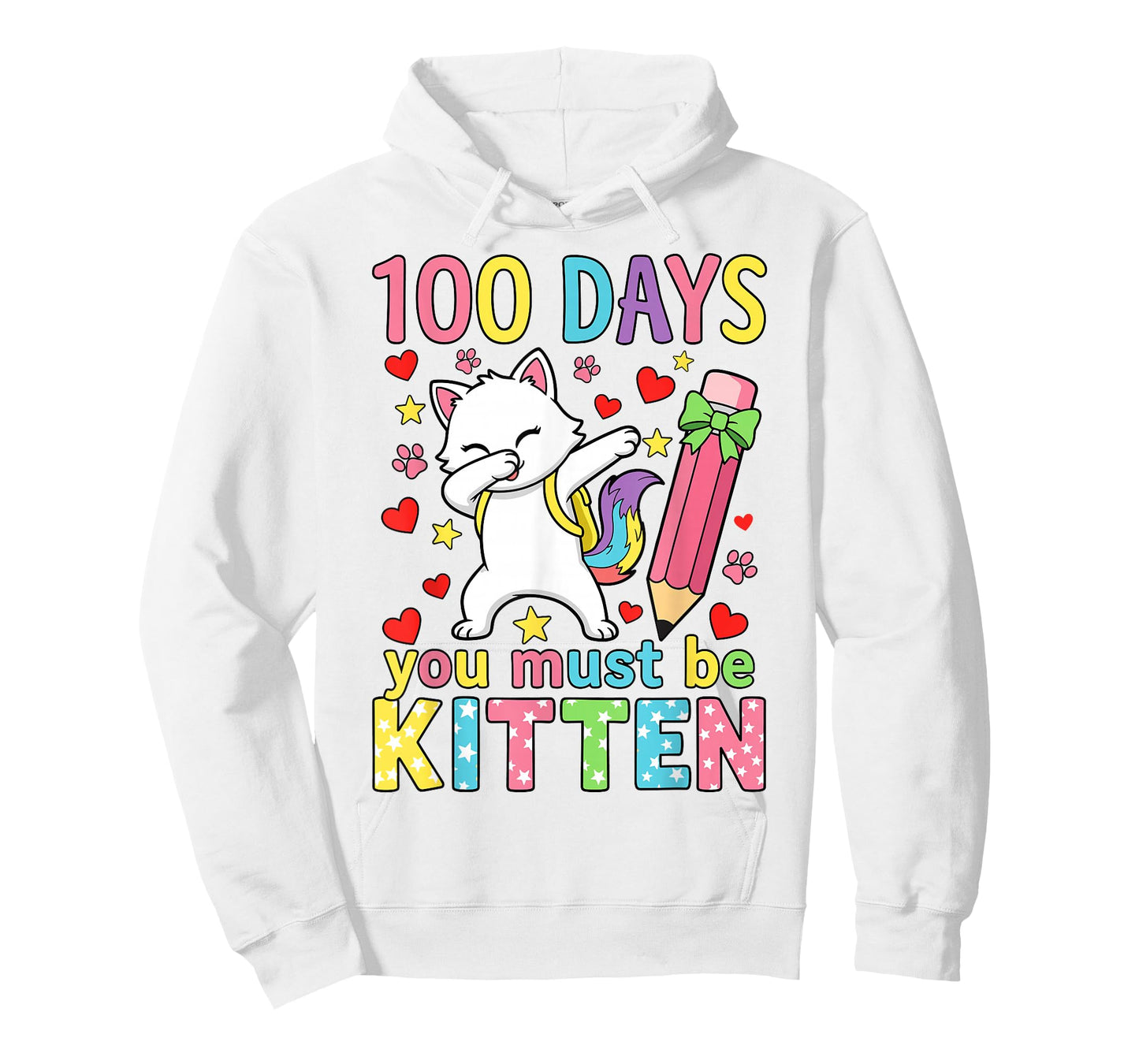 Girls 100 Days of School Cat 100th Days of School Kids Girls T-Shirt