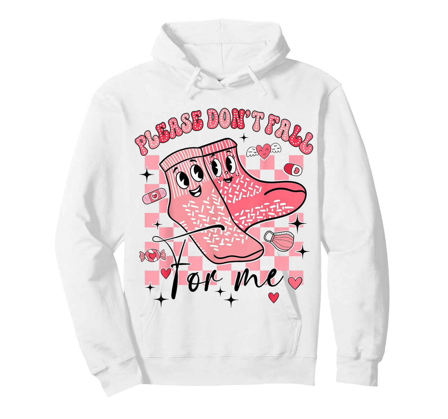 Please Don't Fall for Me Nurse Non Slip Socks Valentine Day T-Shirt