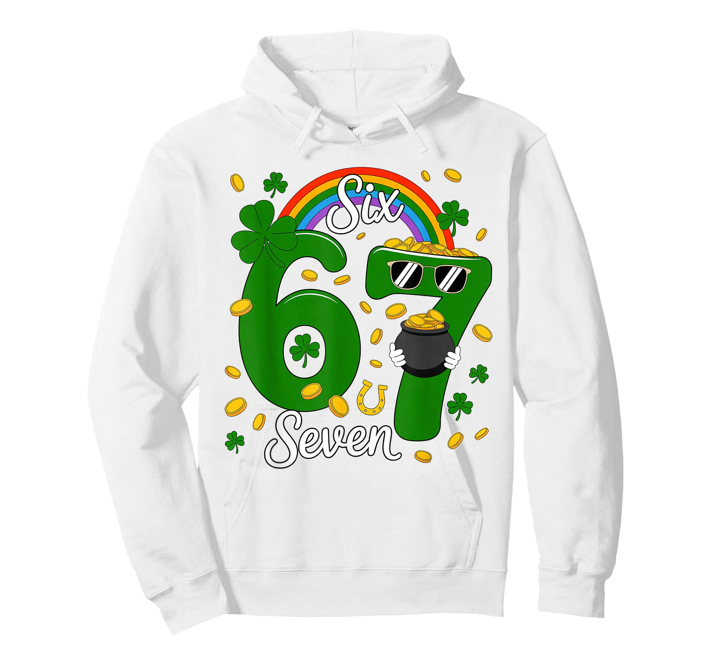 67 Six Seven Funny 6 7 Meme St Patricks Day Leprechaun 67 T-Shirt