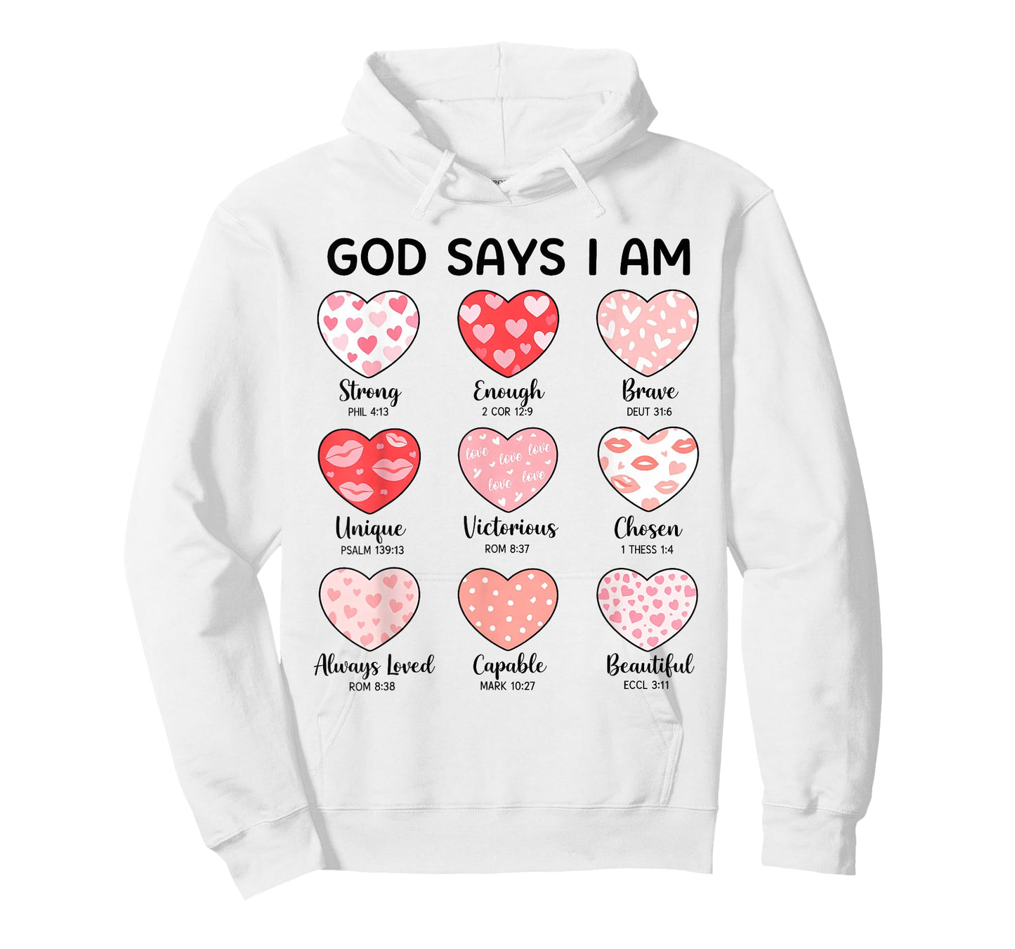 God Says I Am Christian Faith Heart Valentine Jesus Girls T-Shirt
