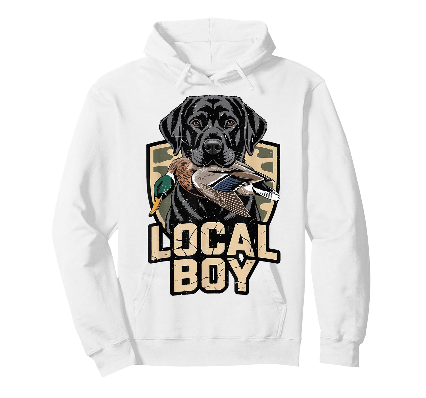 Local Boy Camo Duck Hunting Black Lab Dog Youth Boy Toddler T-Shirt