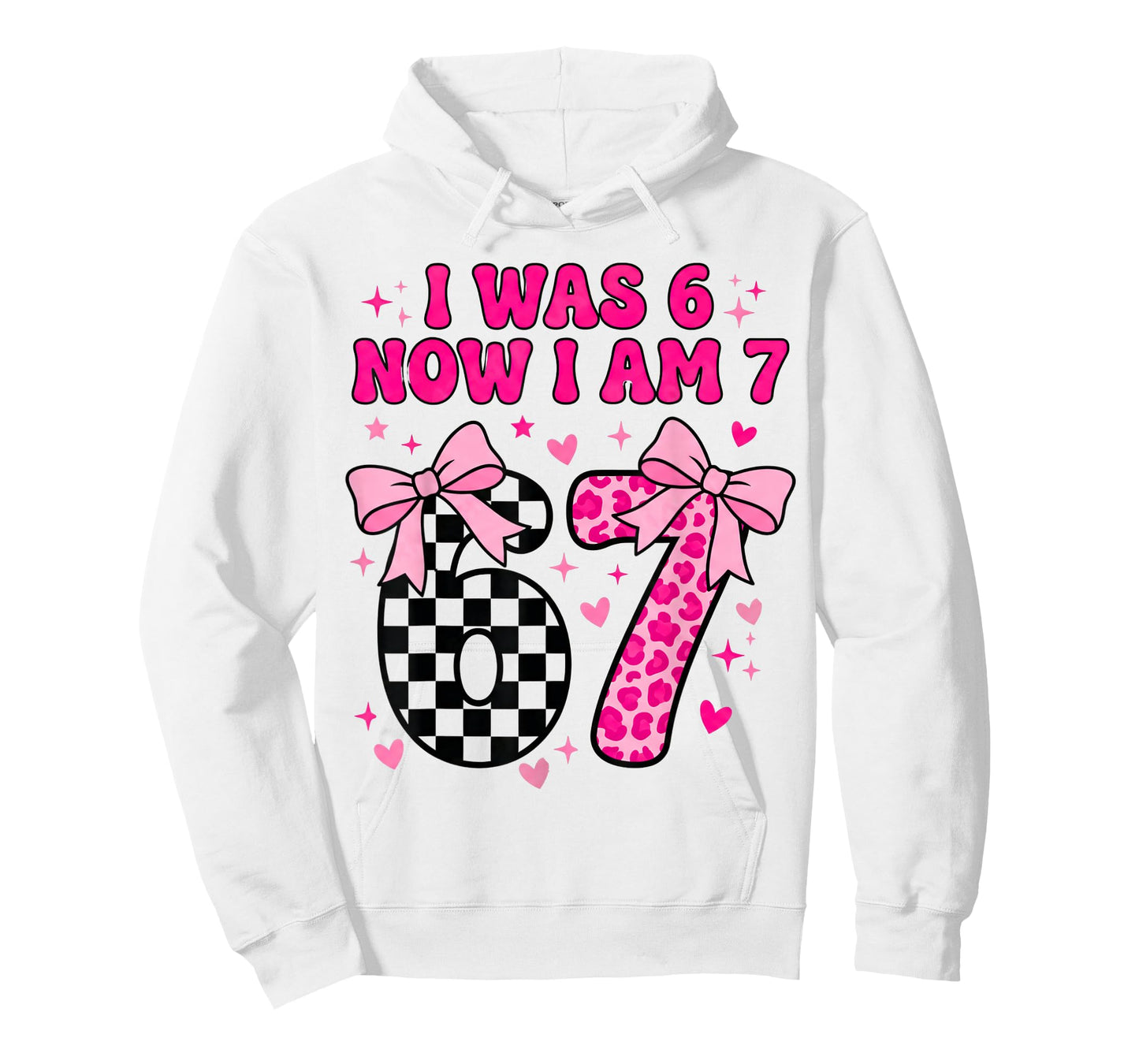 7th Birthday Girl I was Six Now I'm Seven Years Old Bday T-Shirt