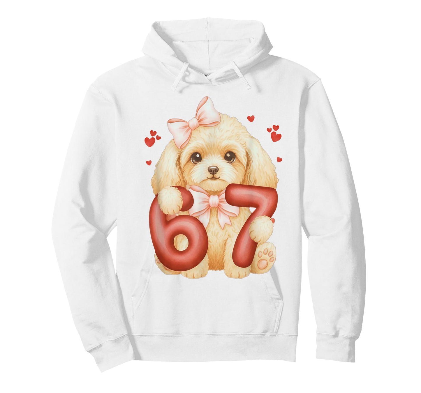 Cute Coquette Poddle Dog 67 Meme Six Seven Love Girl Women T-Shirt