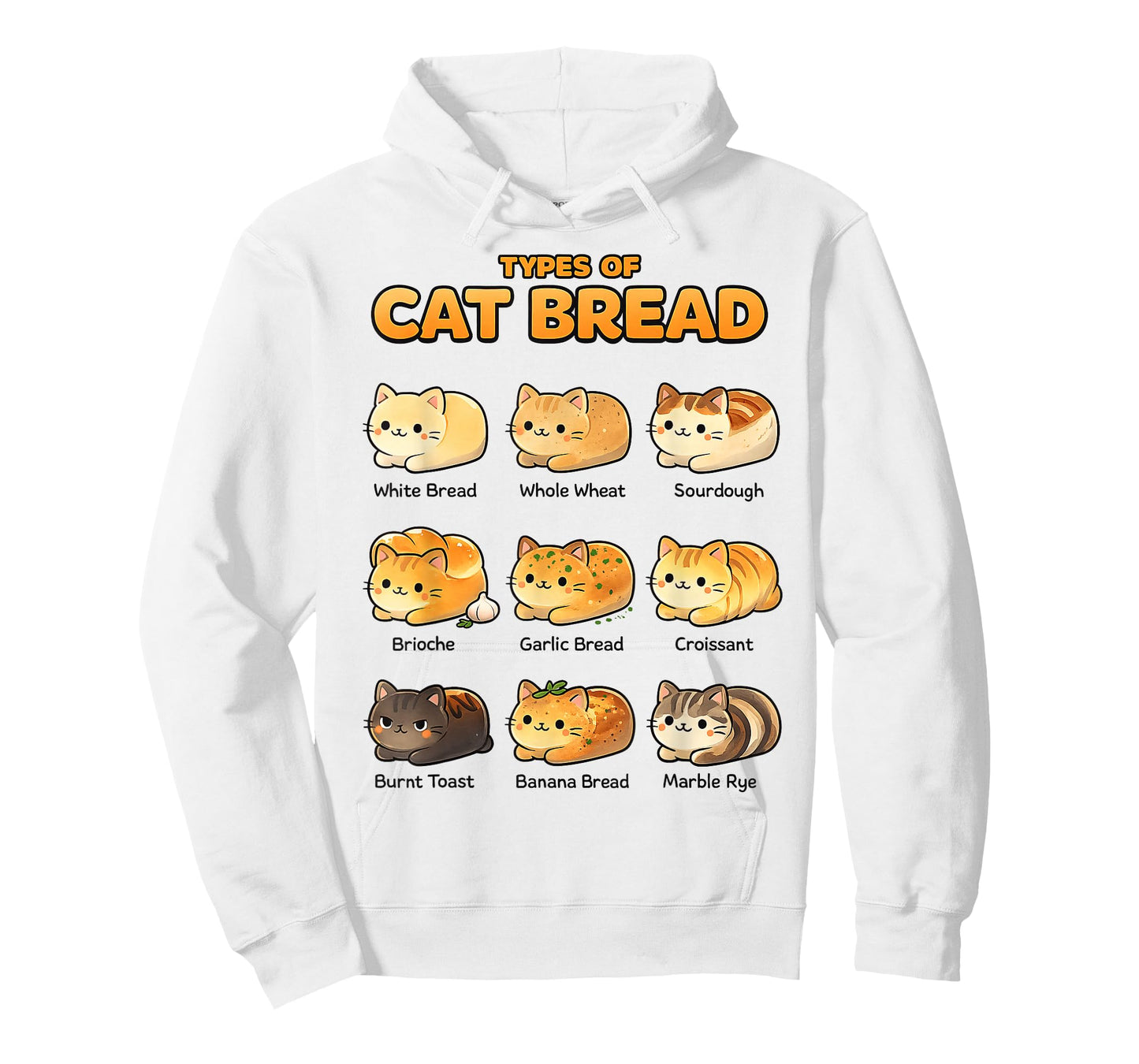 Types of Cat Bread Cute Kawaii Cat Loaf Meme Feline T-Shirt