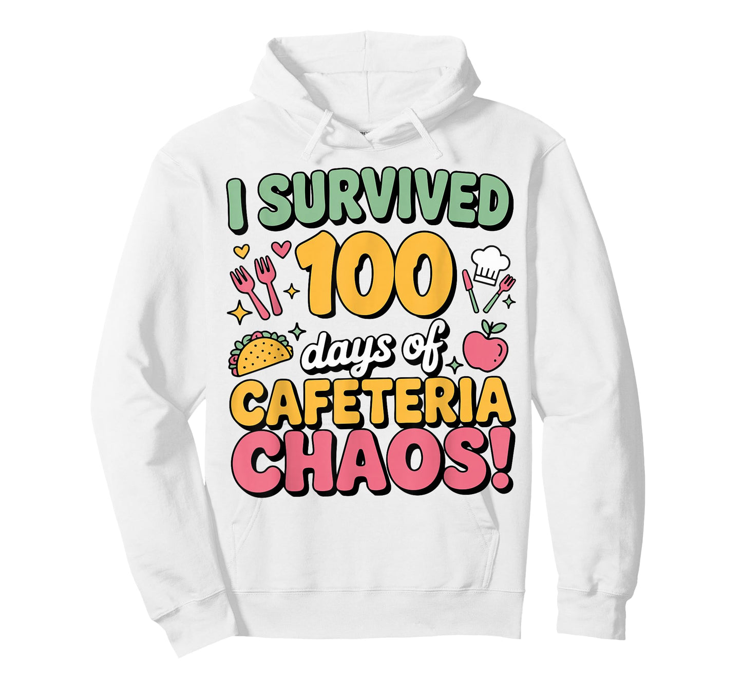 I Survived 100 Days of School Cafeteria Chaos Lunch Lady T-Shirt