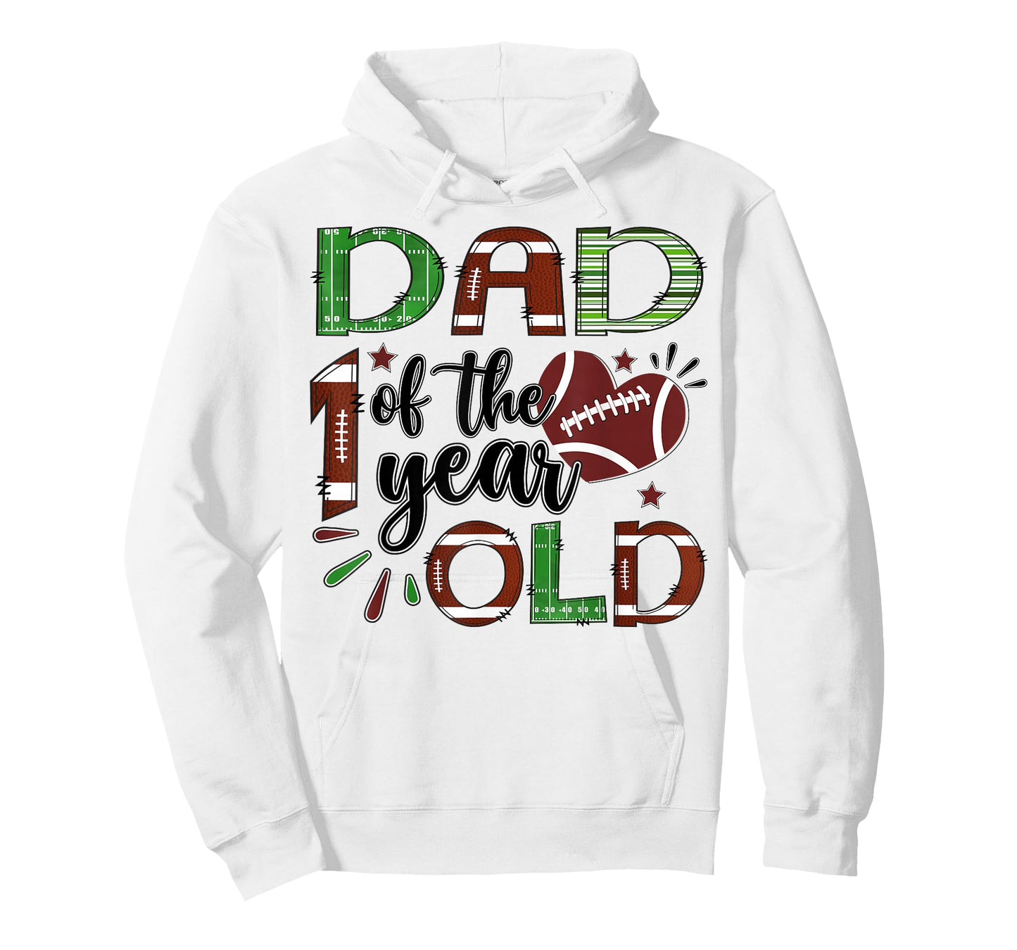 Dad of The 1 Year Old Football 1st Birthday Boy Matching T-Shirt