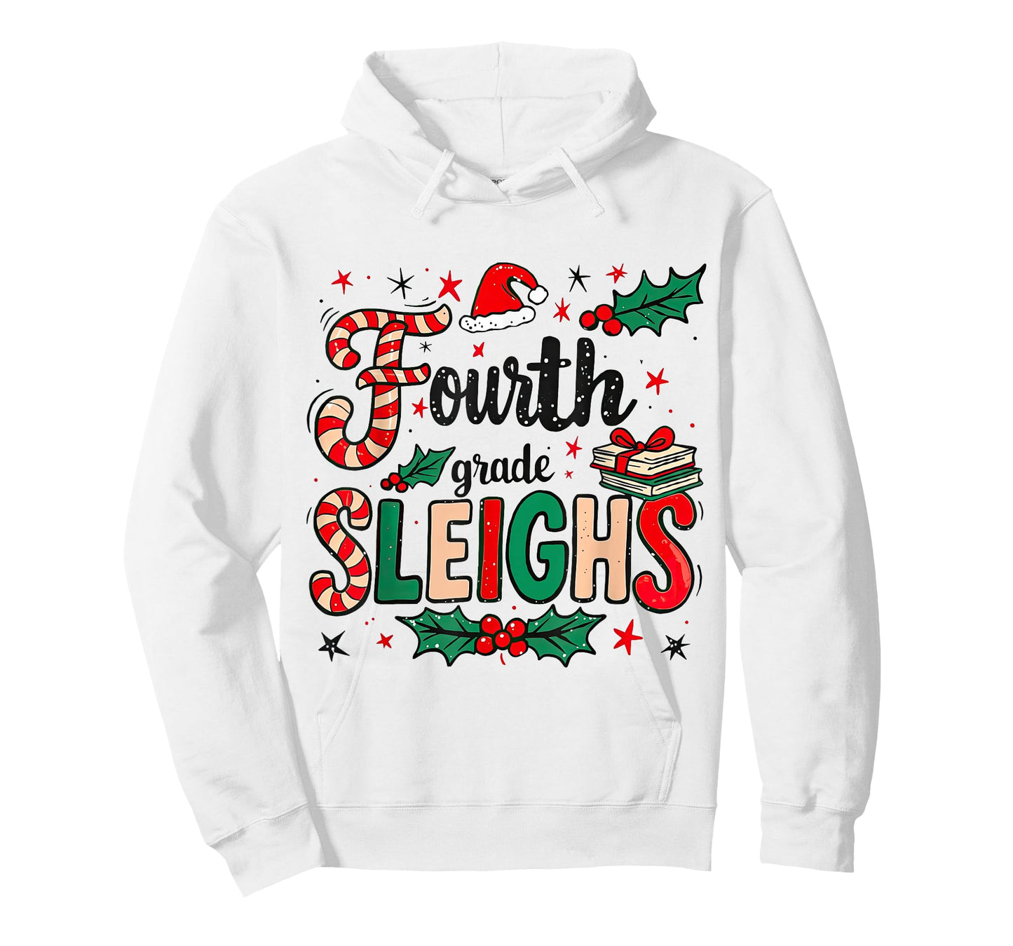 Fourth Grade Sleighs Funny Christmas Teacher T-Shirt