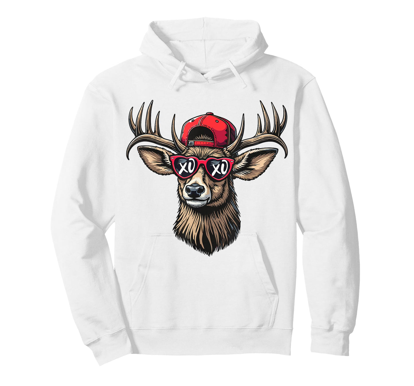 Fun Camo Deer Head Buck Hunting Cap Men Boy Valentine's Day T-Shirt