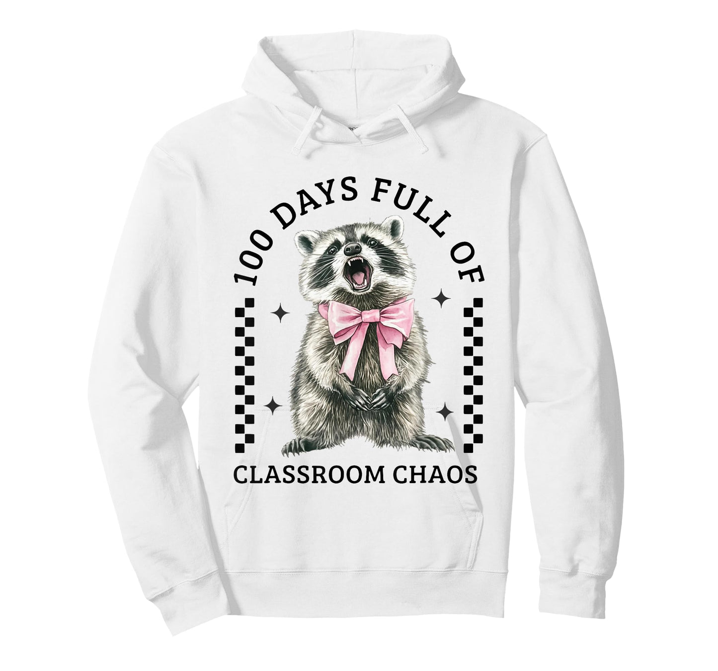 100 Days Full of Classroom Chaos Raccoon 100th Day of School T-Shirt