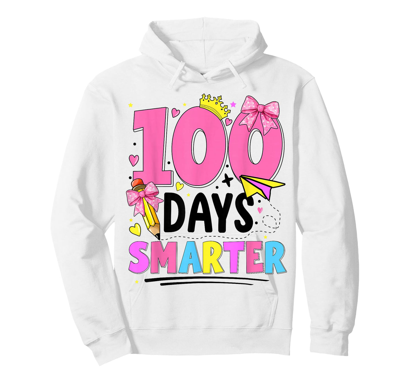 Girls 100 Days of School Coquette Bow 100th Day of School T-Shirt