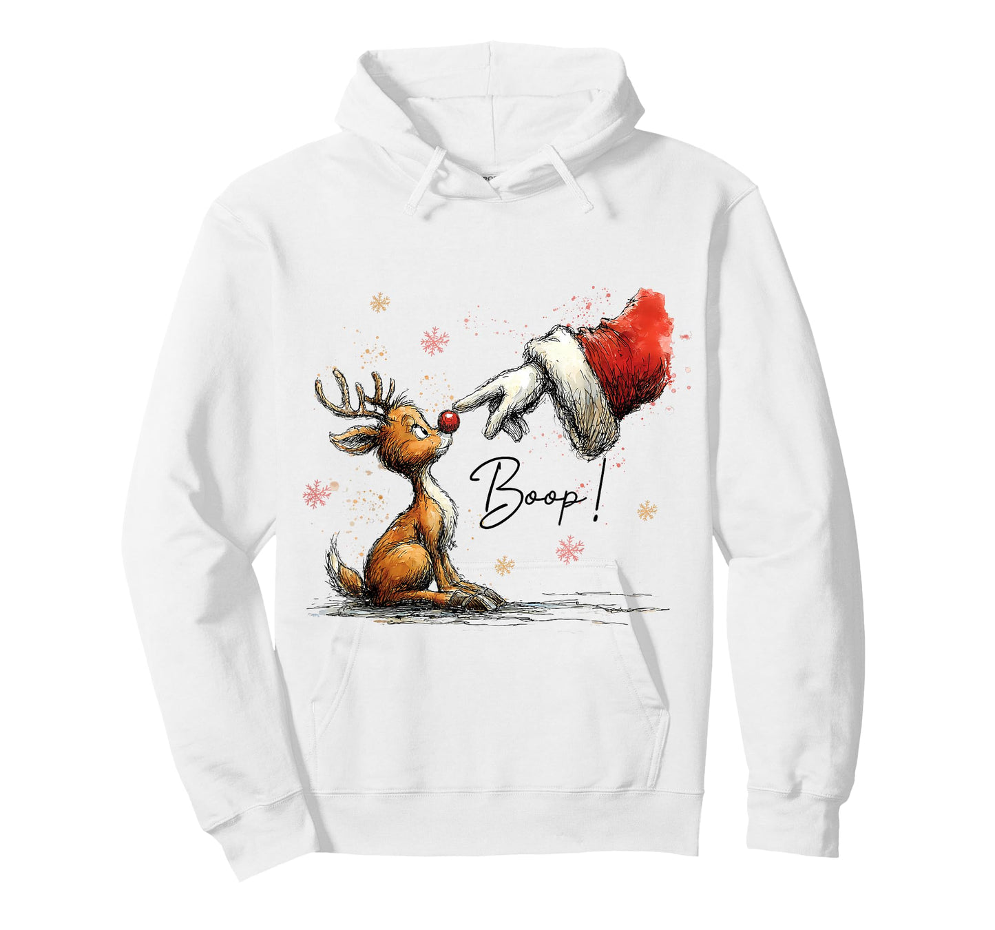 Boop Funny Santa Farmer Reindeer Cute Christmas Holiday Art T-Shirt
