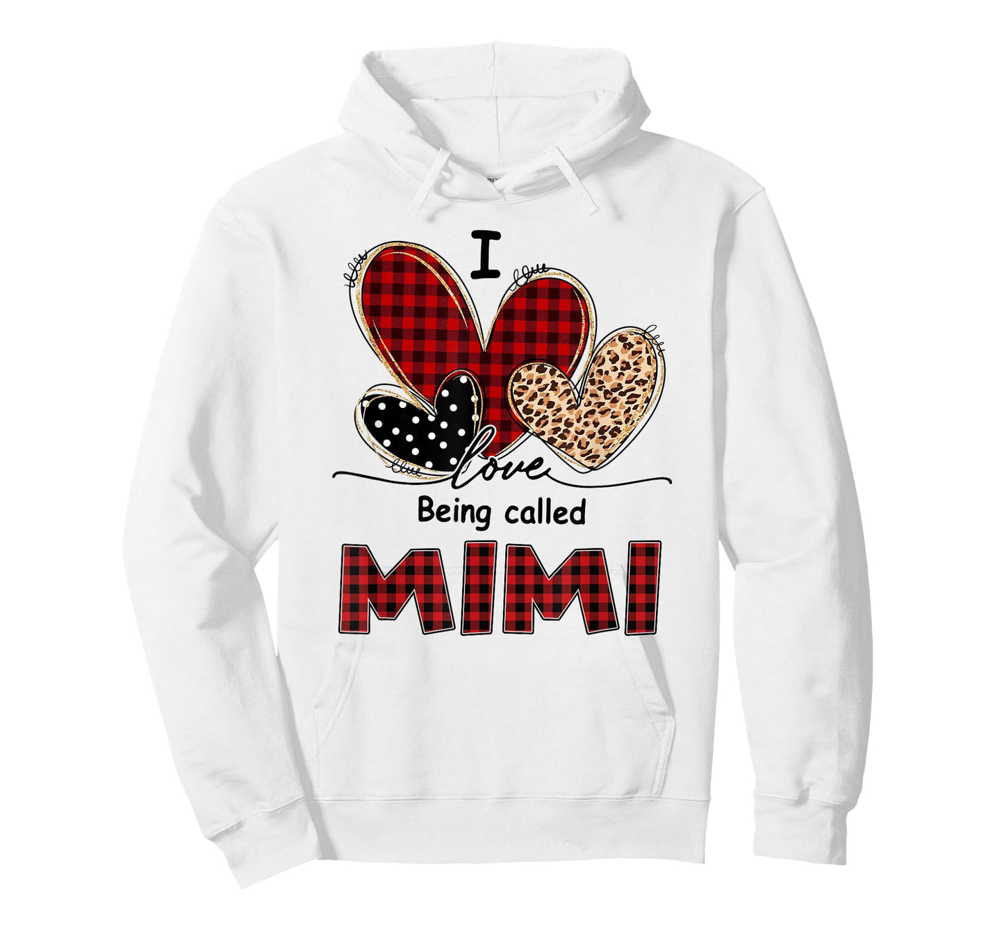 I Love Being Mimi Red Plaid Leopard Christmas Valentine Mimi T-Shirt
