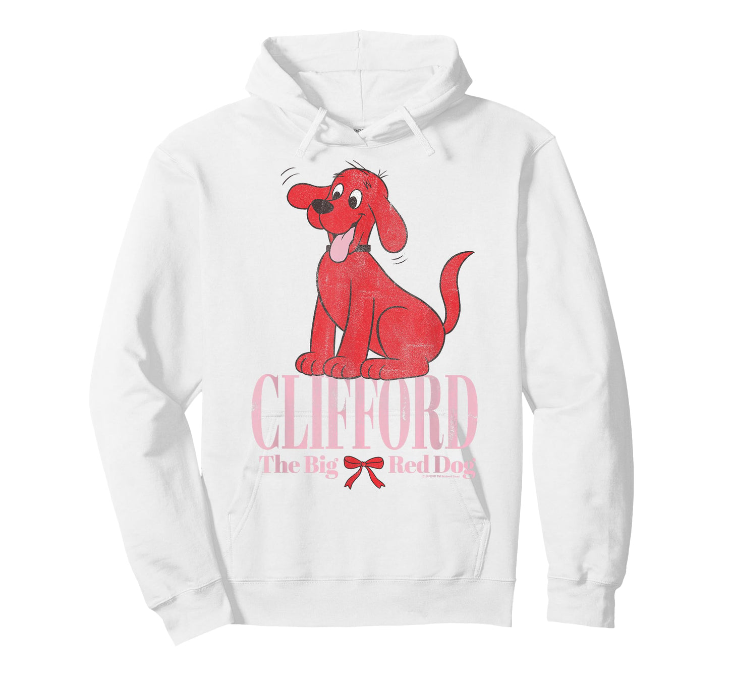 Clifford The Big Red Dog Pink Text with Bow Illustrated Book T-Shirt
