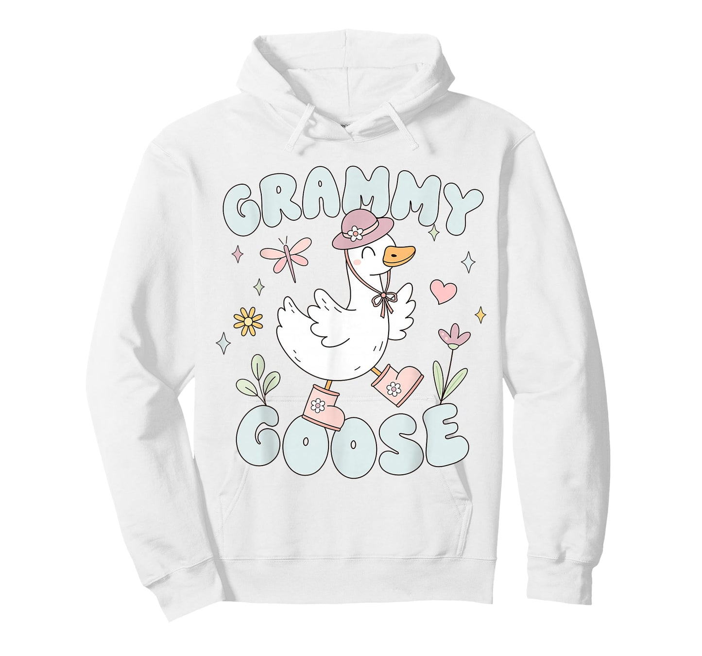 Retro Grammy Goose Cute Silly Goose Grandma Boho Floral T-Shirt