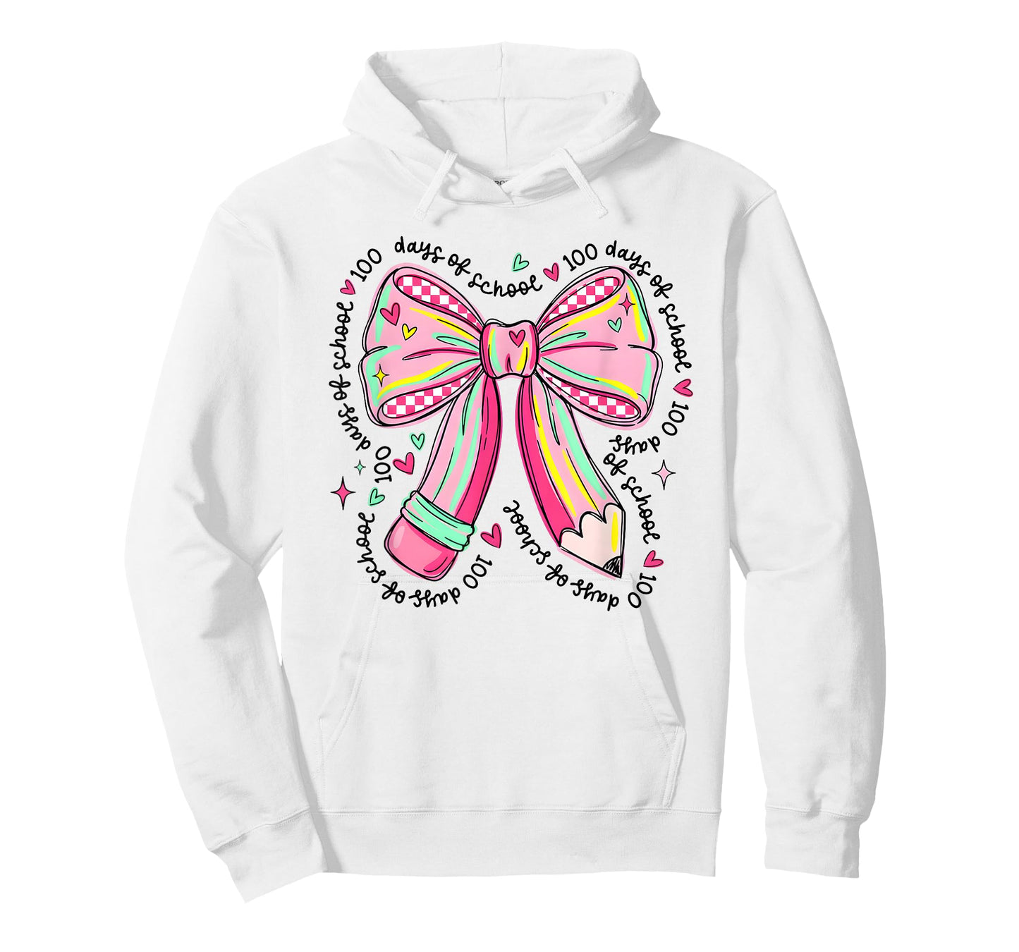 100 Days of School Girls Coquette Bow 100th Day of School T-Shirt