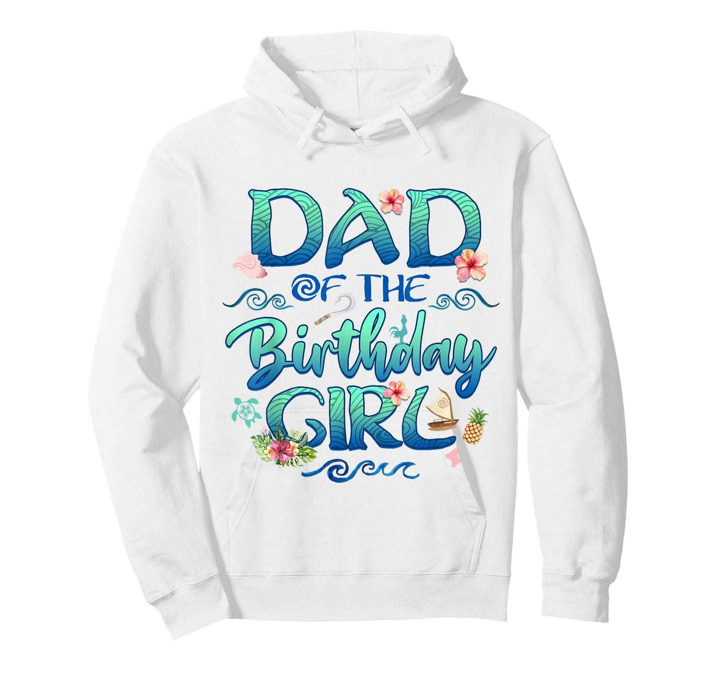 Dad of The Birthday Girl Vintage Ocean Family Birthday Girls T-Shirt