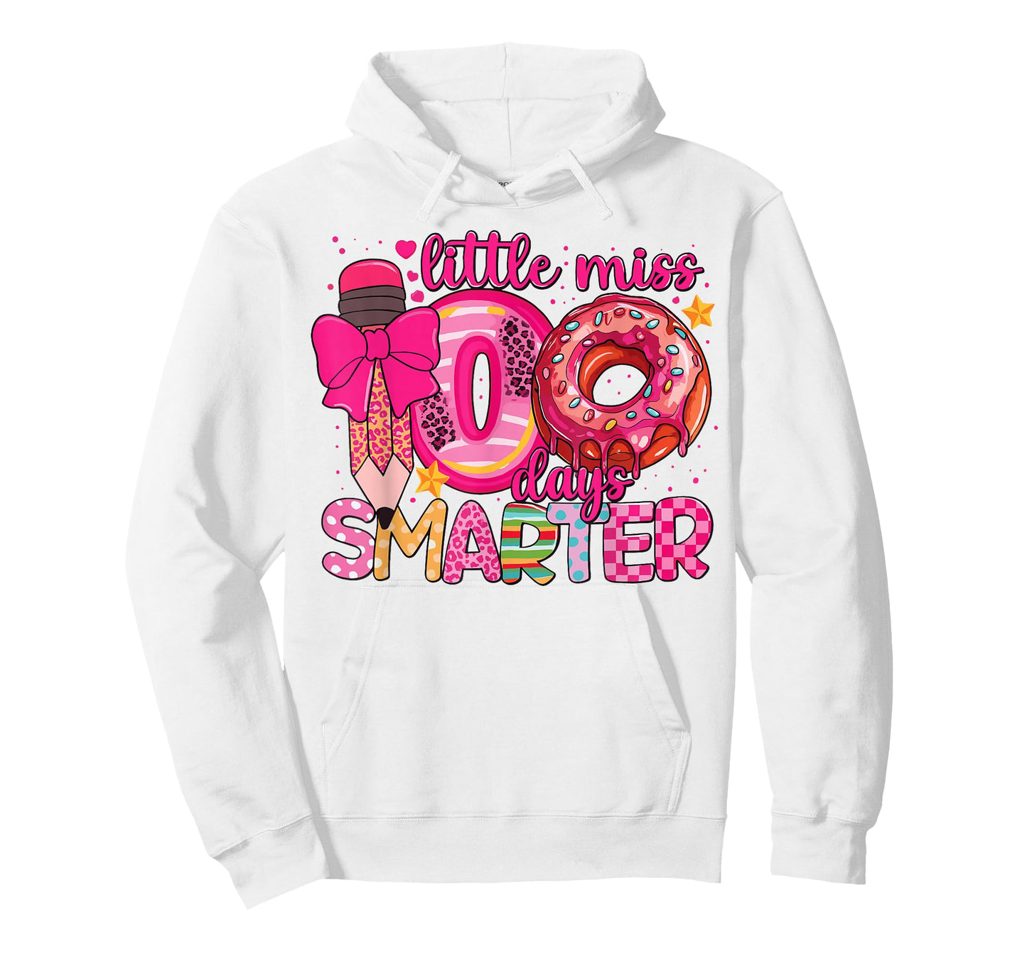 Little Miss 100 Days Smarter Girls Kids 100th Day of School T-Shirt