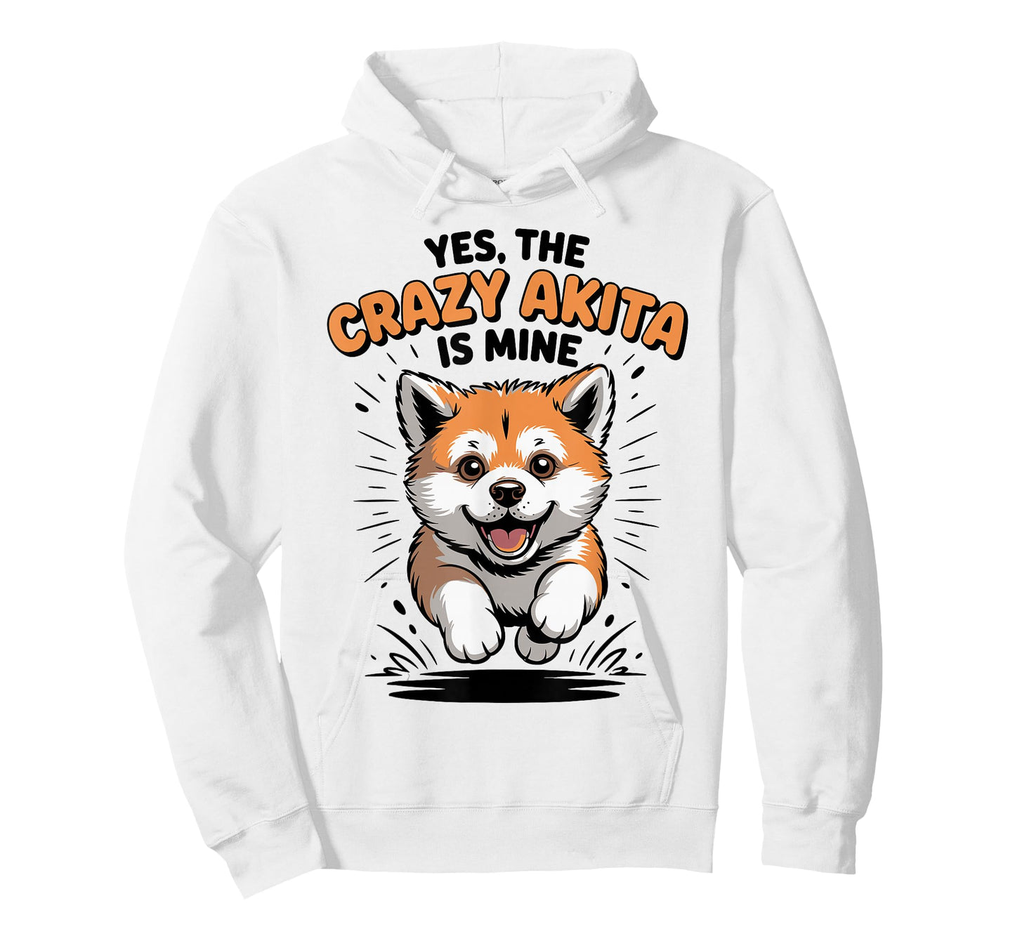Yes, The Crazy Akita is Mine Pup Pet Dog Cartoon Funny Akita T-Shirt