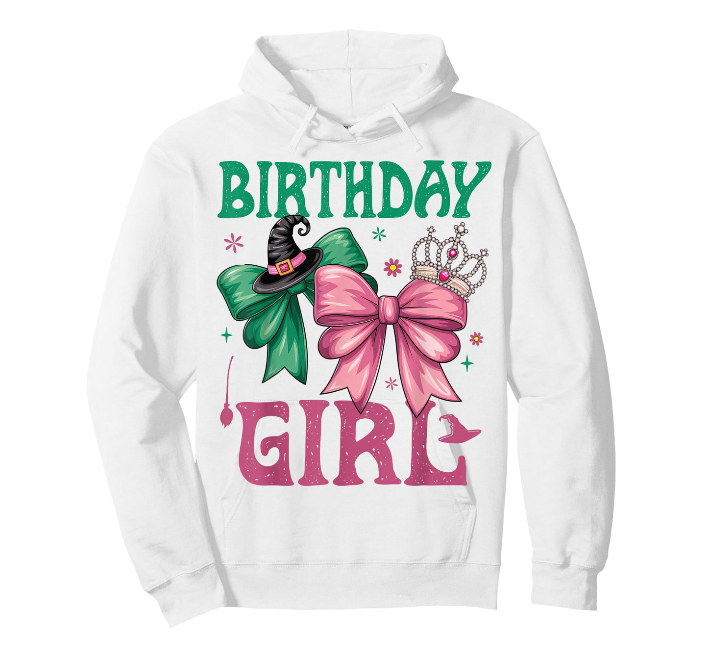 Birthday Girl Pink and Green Birthday Witch Women Girl Kids T-Shirt