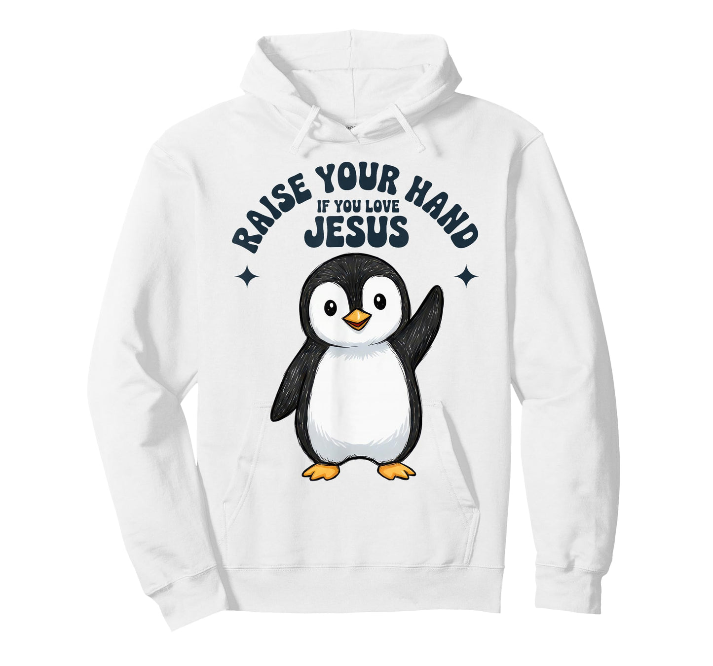 Raise Your Hand If You Love Jesus Penguin Christian T-Shirt