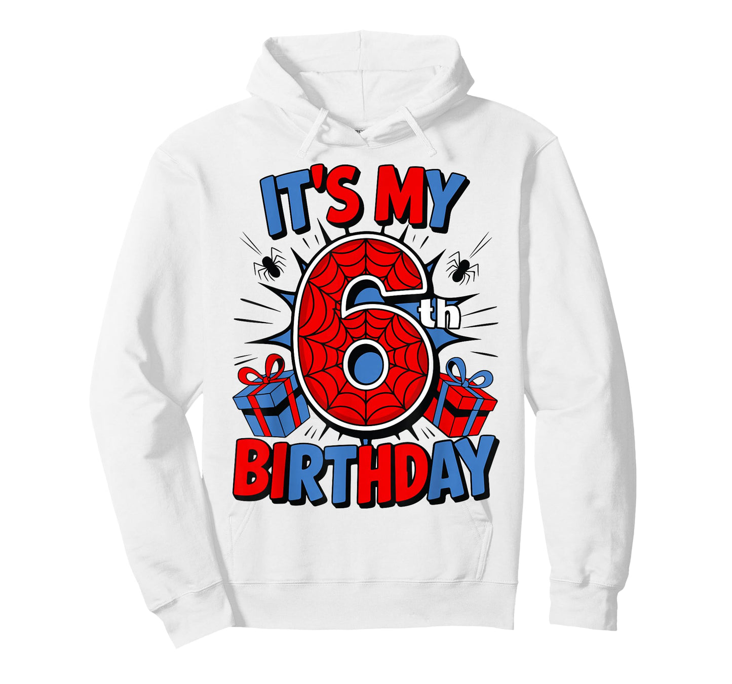 It's My 6th Birthday Spider Theme Party 6 Year Old Boys Kids T-Shirt
