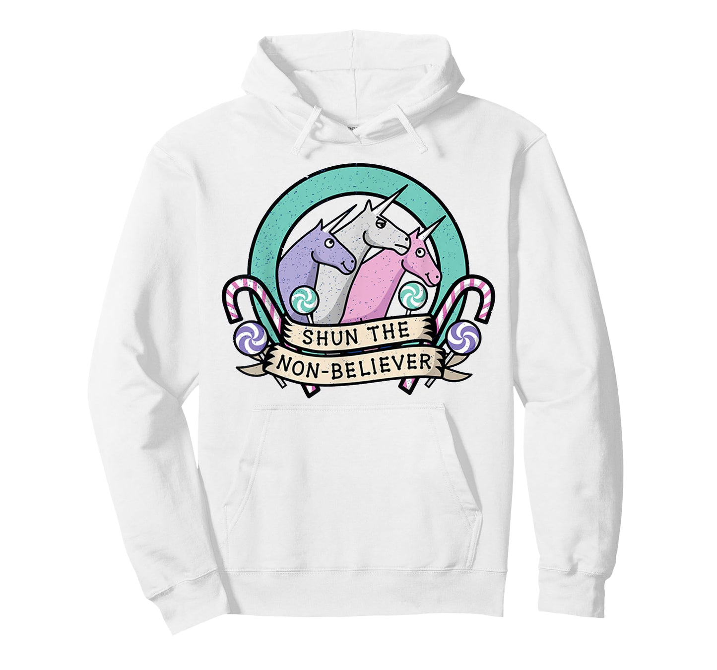 Funny Shun The Non-Believers Unicorn Candy T-Shirt