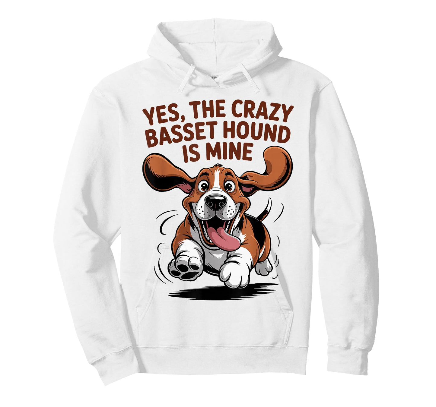 Crazy Cartoon Pet Dog Breed Mom Dad Pup Funny Basset Hound T-Shirt