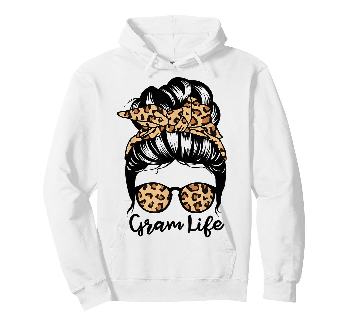 Gram Life Messy Bun Hair Funny Grandma T-Shirt