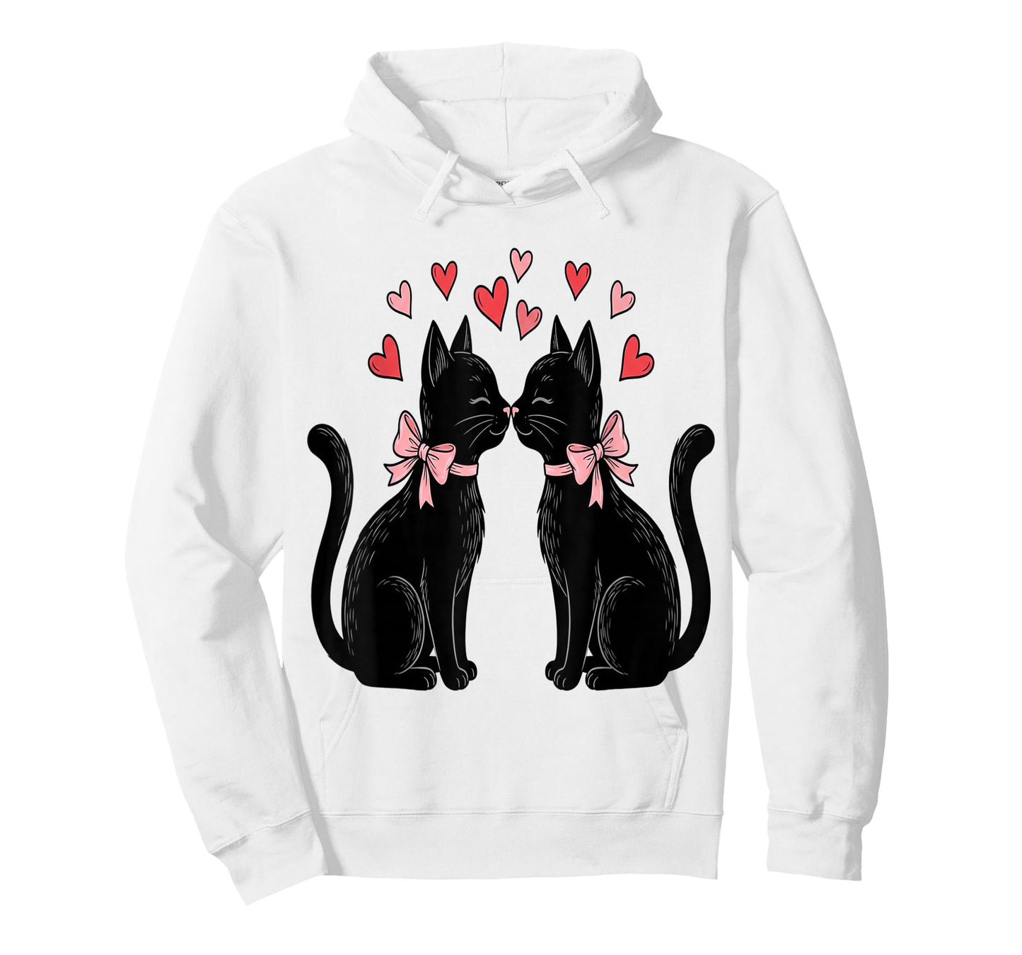Cute Cat Valentines with Hearts Meow Cats Valentine T-Shirt