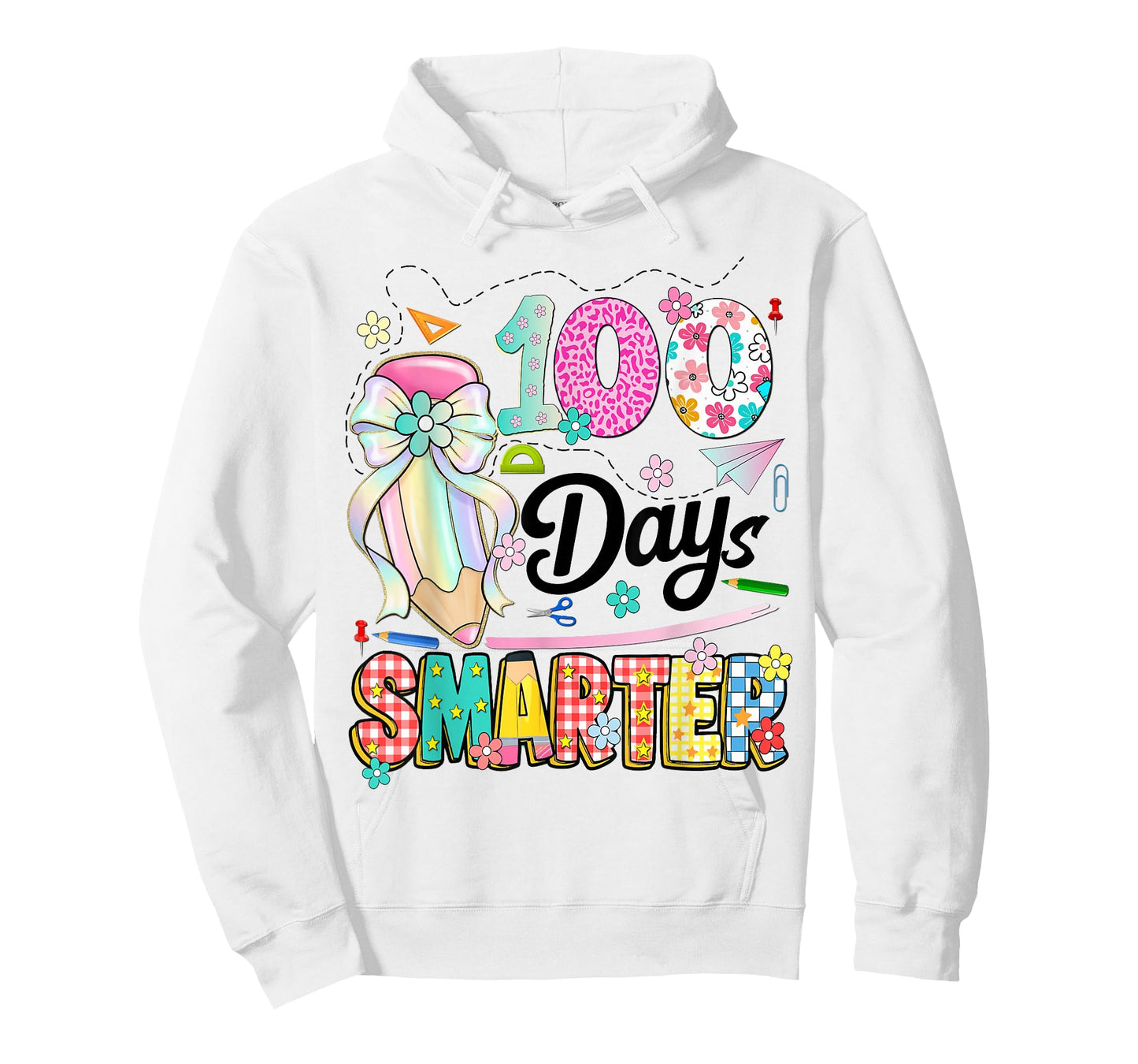 100th Day of School Kids Girls 100 Days Smarter Teachers T-Shirt
