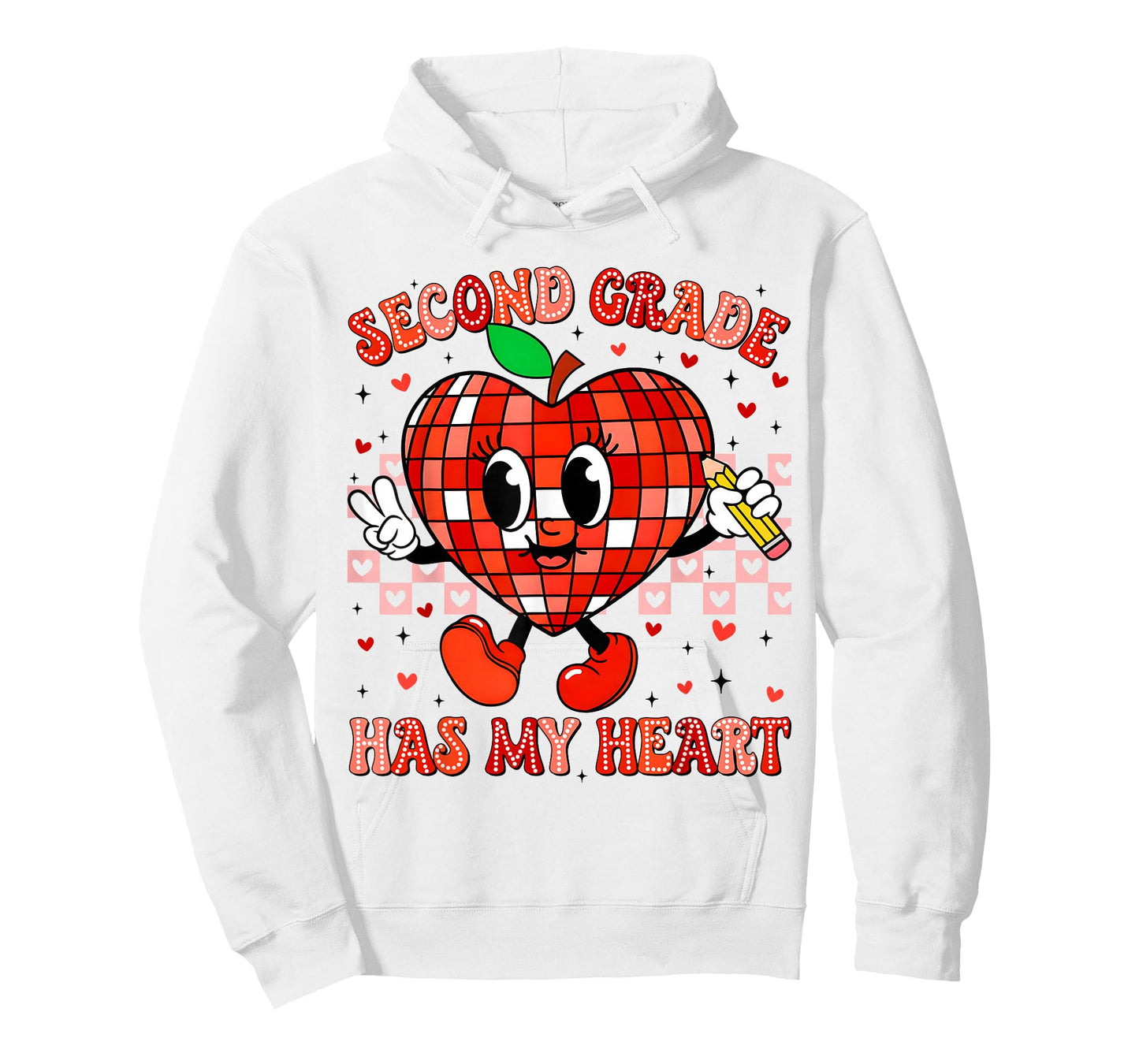 Second Grade Has My Heart Peace Sign Outfit Teacher Men Wome T-Shirt