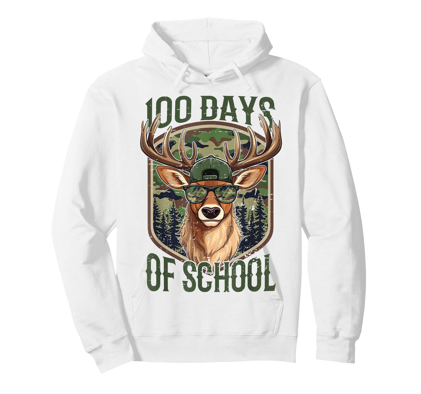 Deer 100 Days of School Shirt Student Boys Teacher 100th Day T-Shirt