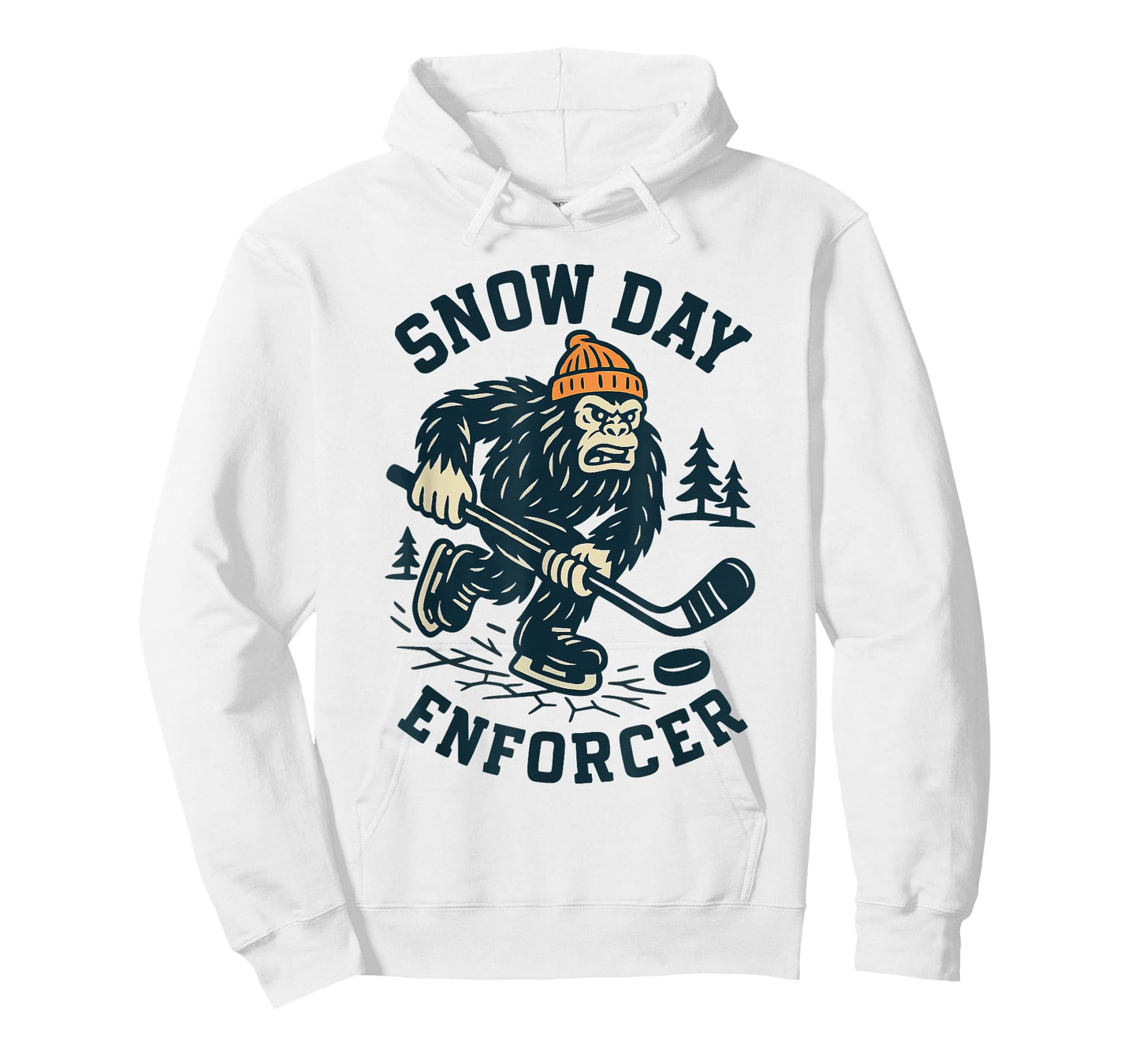 Snow Day Enforcer Abominable Snowman Hockey Player T-Shirt