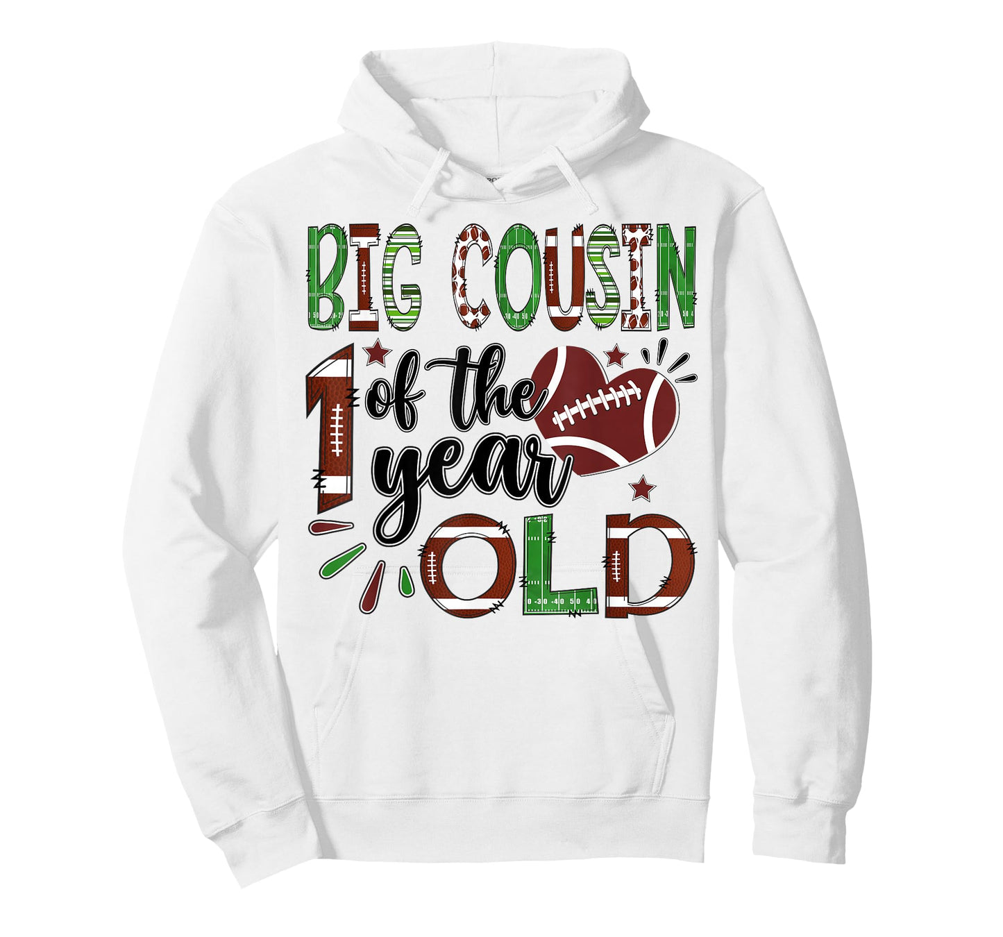 Big Cousin of The 1 Year Old Football 1st Birthday Boy T-Shirt