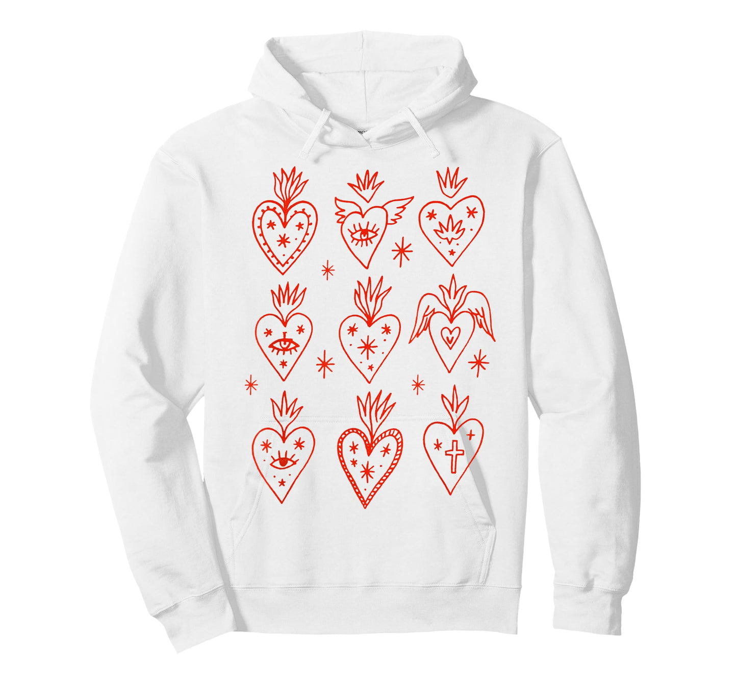Valentine’s Day Mexican Milagro Gothic Goth Sacred Hearts T-Shirt