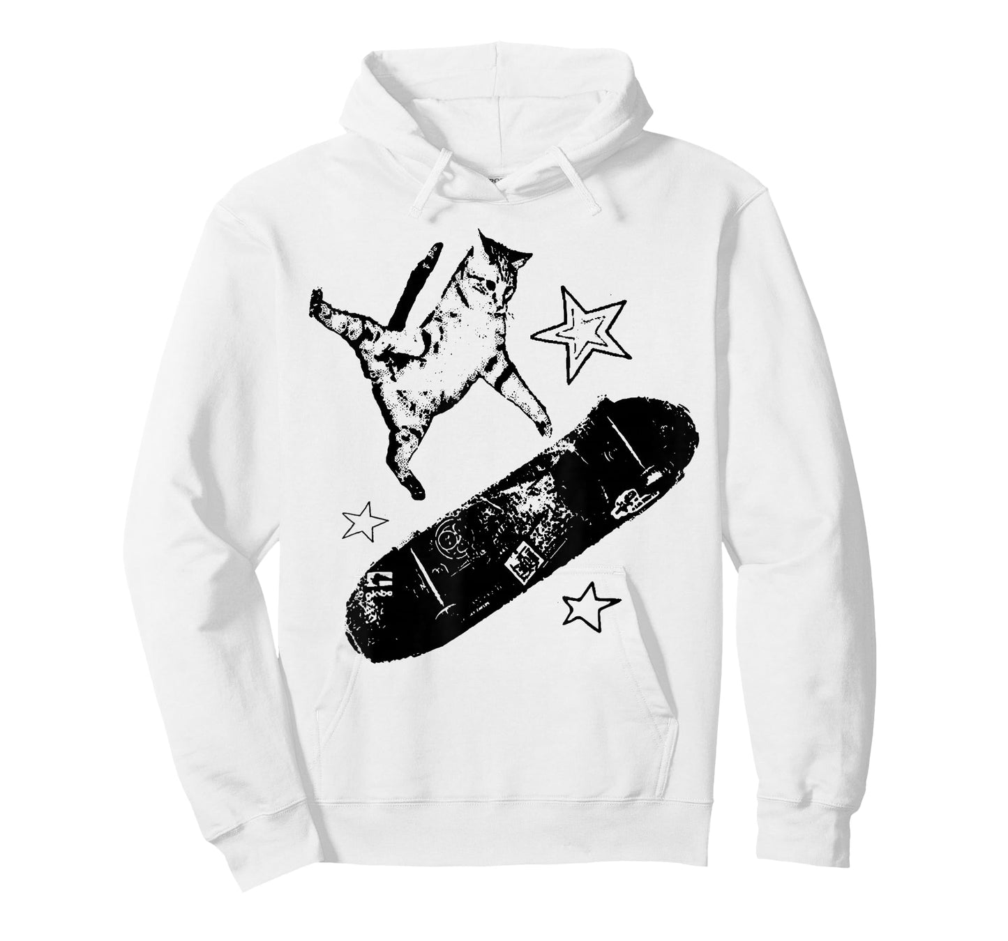 Vintage Skateboard Cat Y2K Funny Silly Kitten Men Women T-Shirt