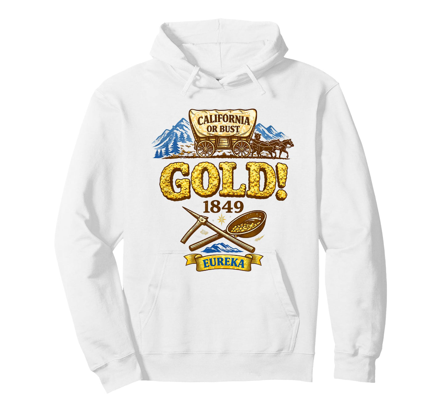 California or Bust 1849 Gold Rush History T-Shirt