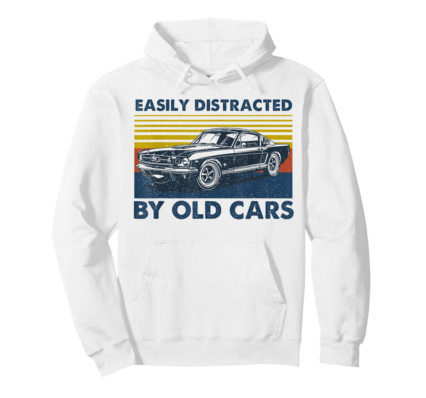Easily Distracted by Old Cars Classic Retro Sunset T-Shirt